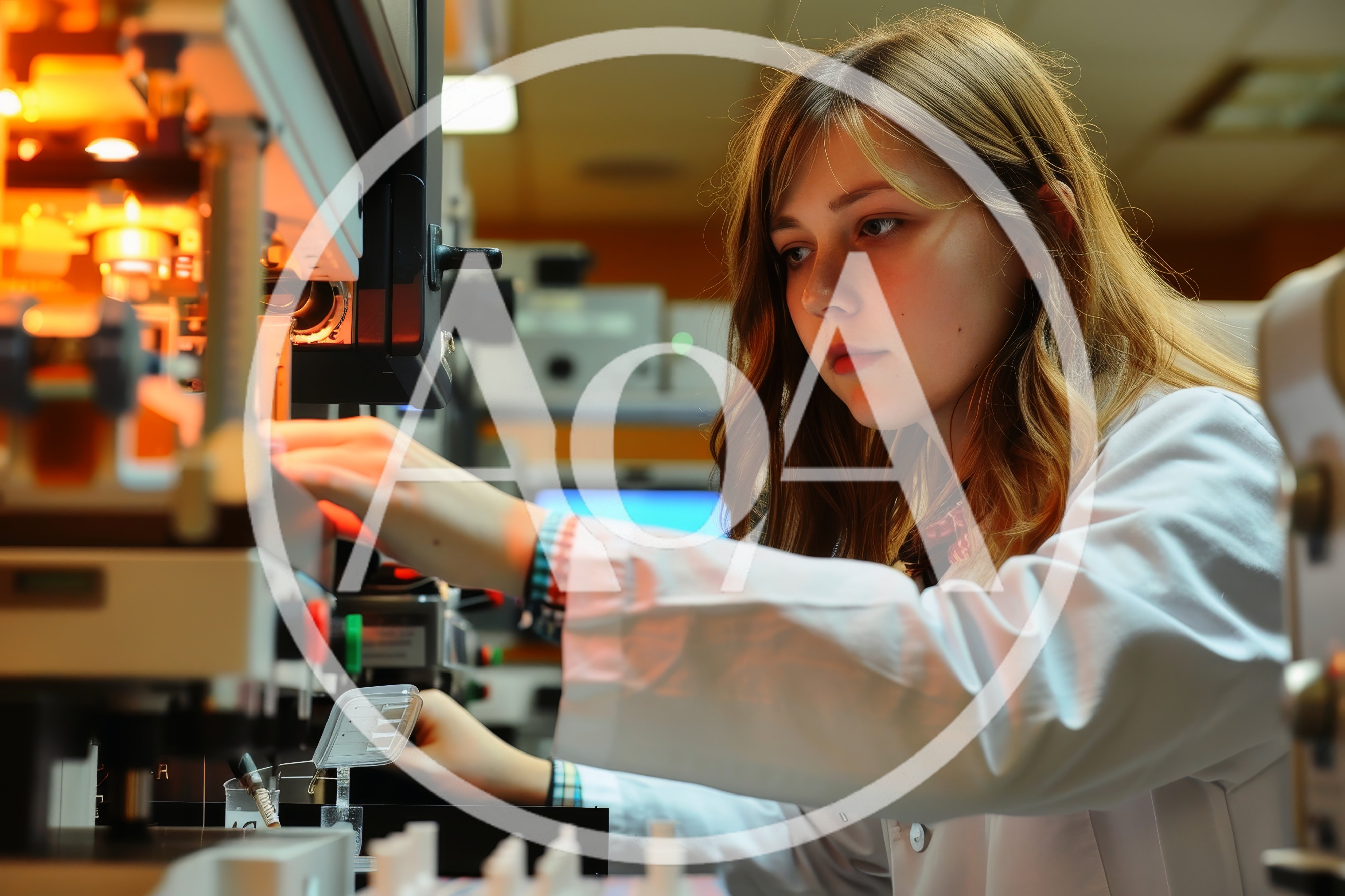 Young Female Scientist Operating Laboratory Equipment