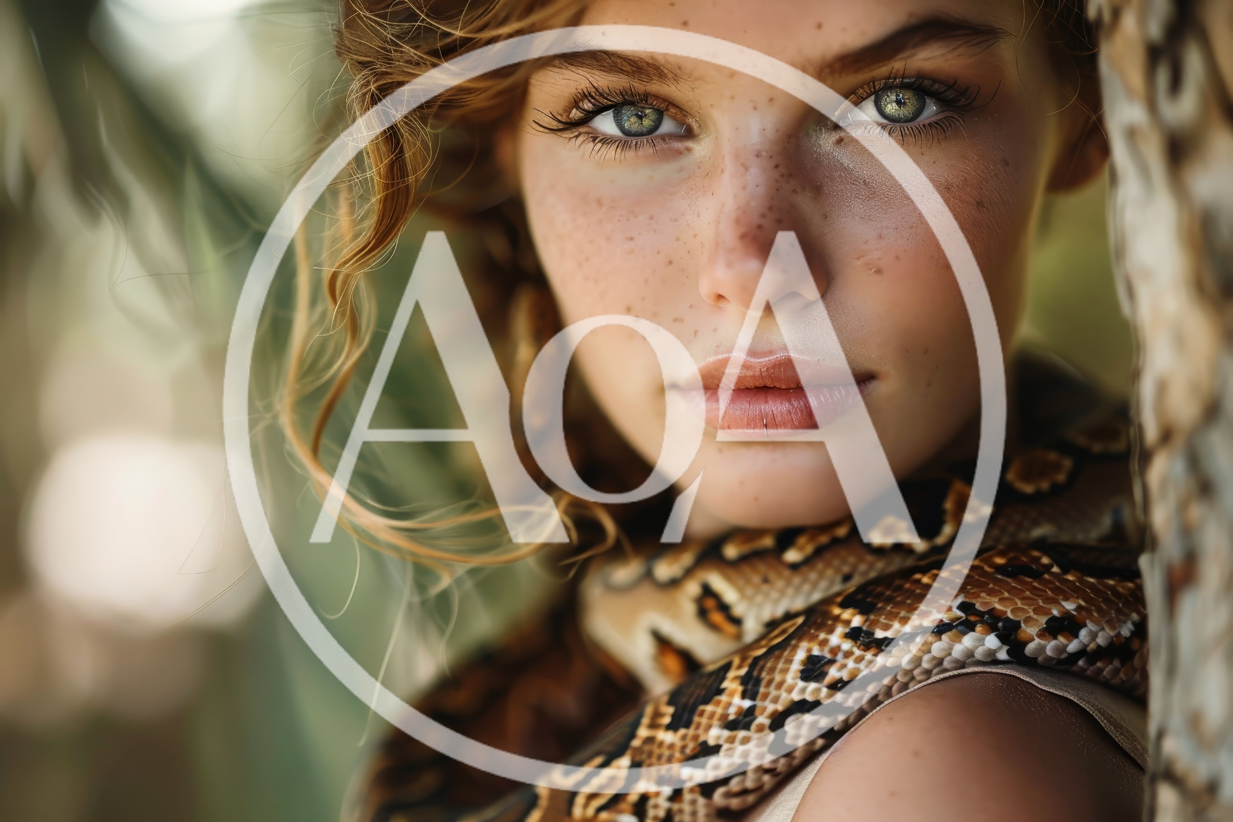 Portrait Of A Young Woman With A Pet Snake
