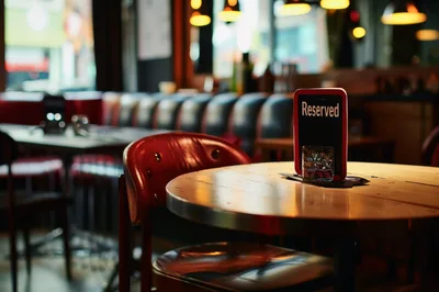 Reserved Sign On A Restaurant Table
