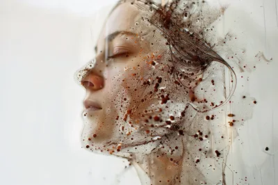 Surreal Double Exposure Portrait Of A Woman
