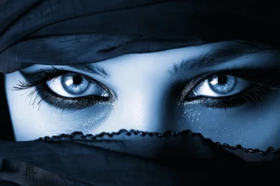 Close Up Portrait Of A Woman Wearing A Veil