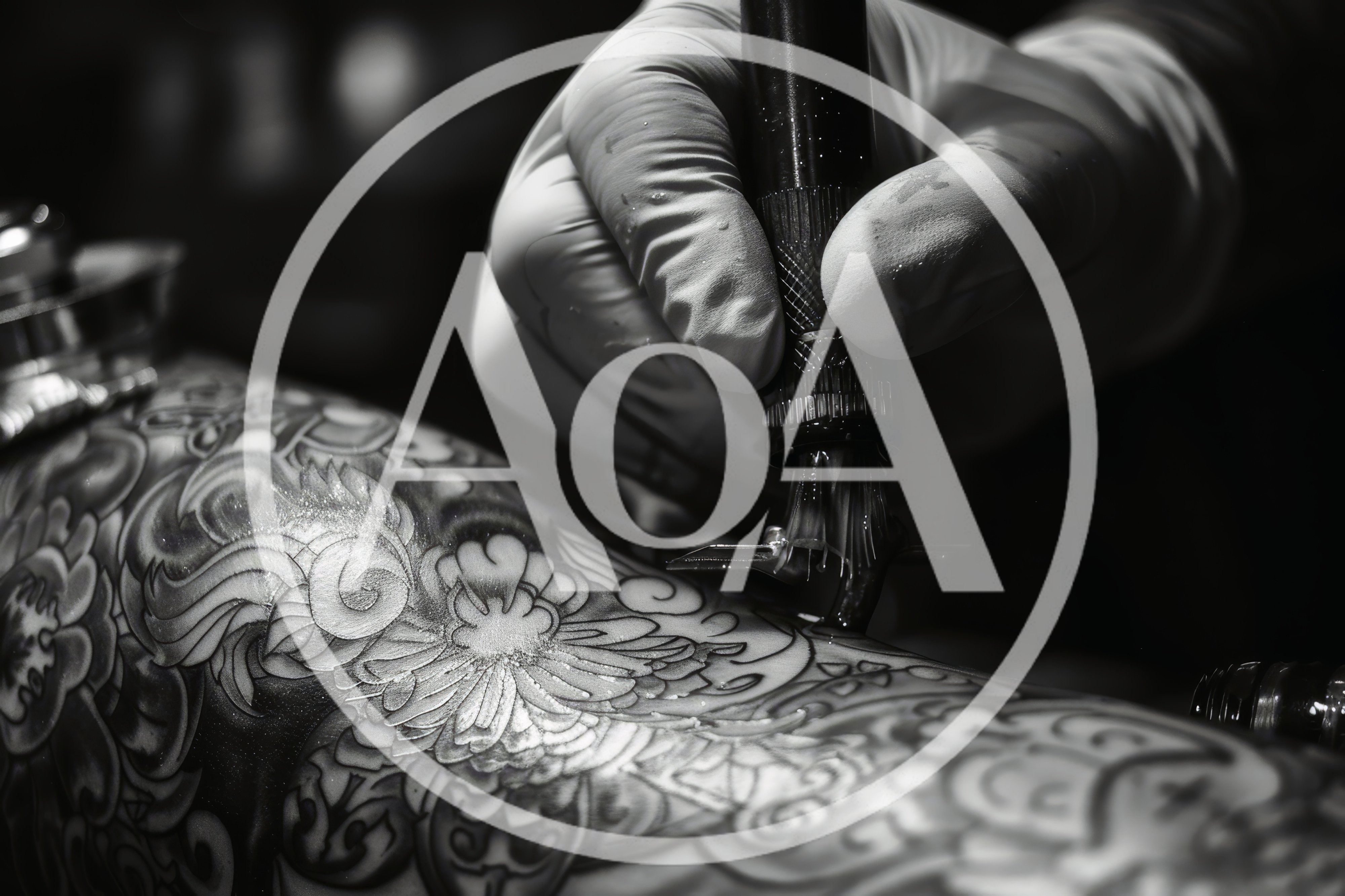 Tattoo Artist Working On Intricate Floral Arm Design