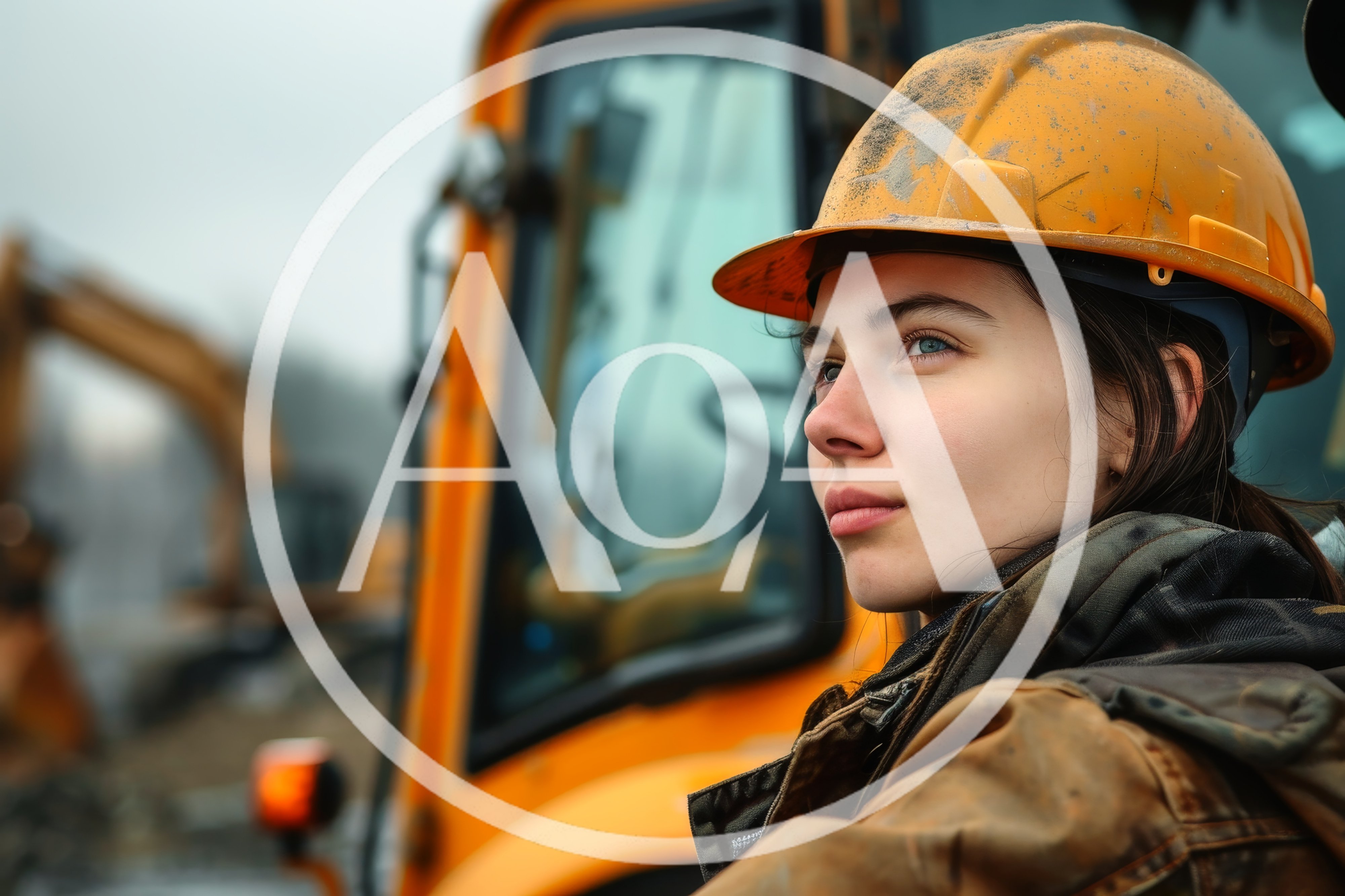 Young Female Construction Worker Wearing Hard Hat