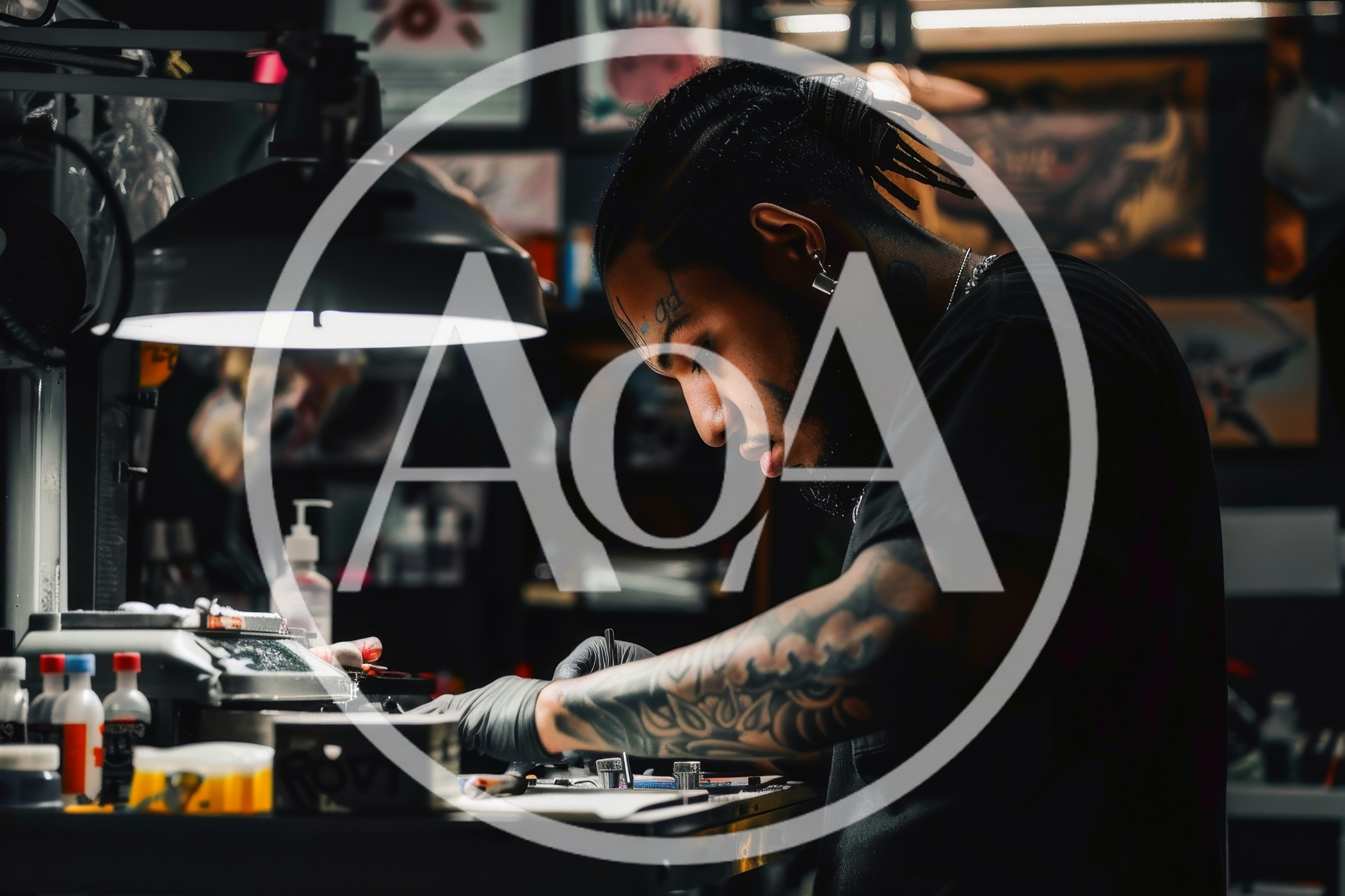 Tattoo Artist Working In A Professional Studio