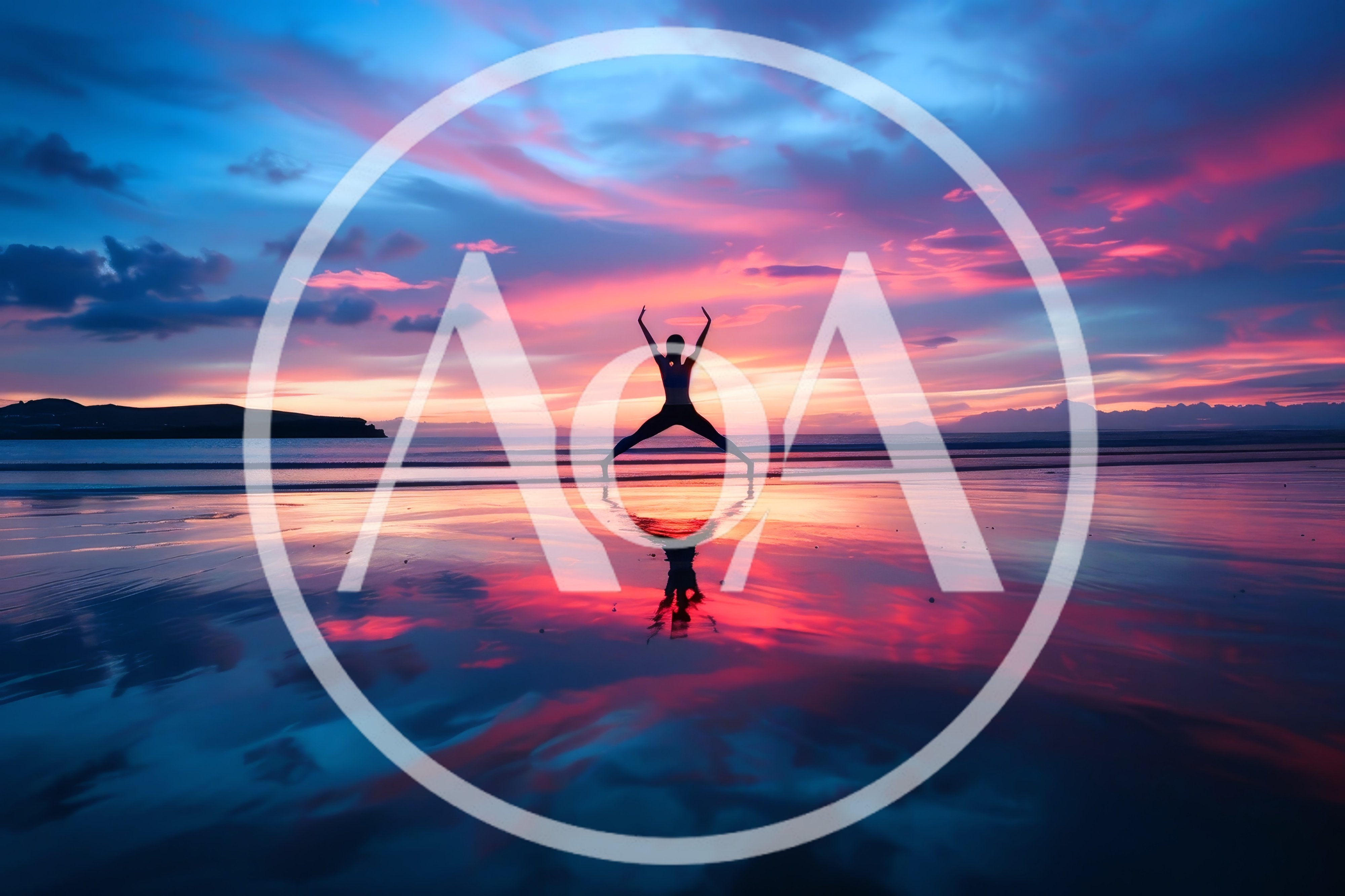 Woman Practicing Yoga Pose on Beach at Sunset
