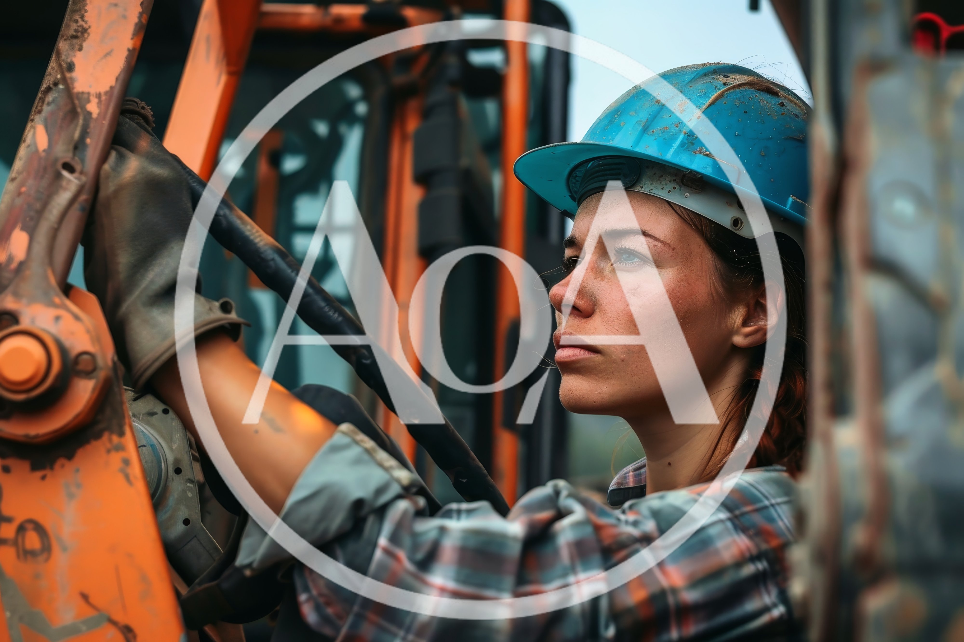 Female Construction Worker Operating Heavy Machinery