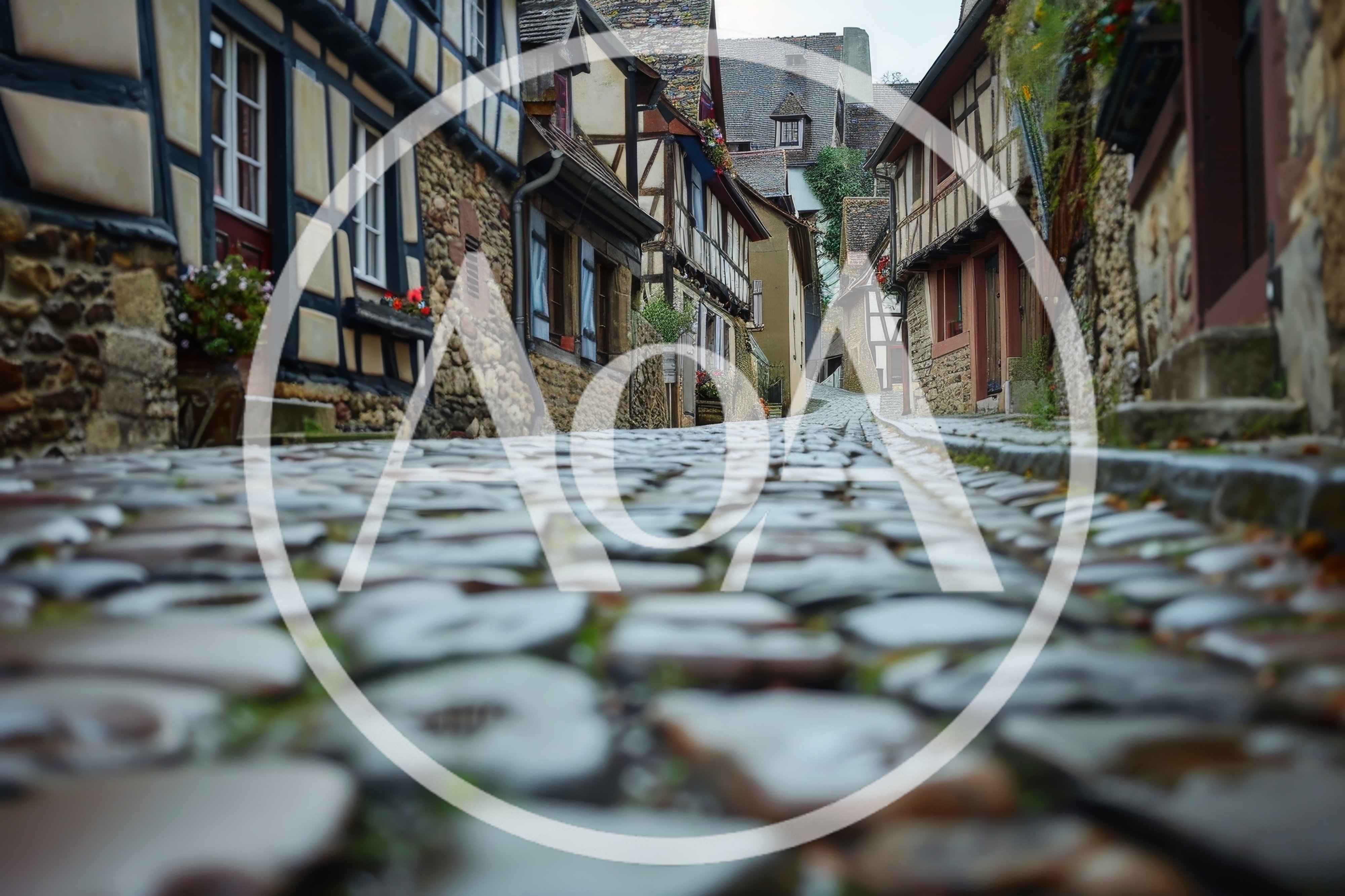 Cobblestone Street In A Historic European Village