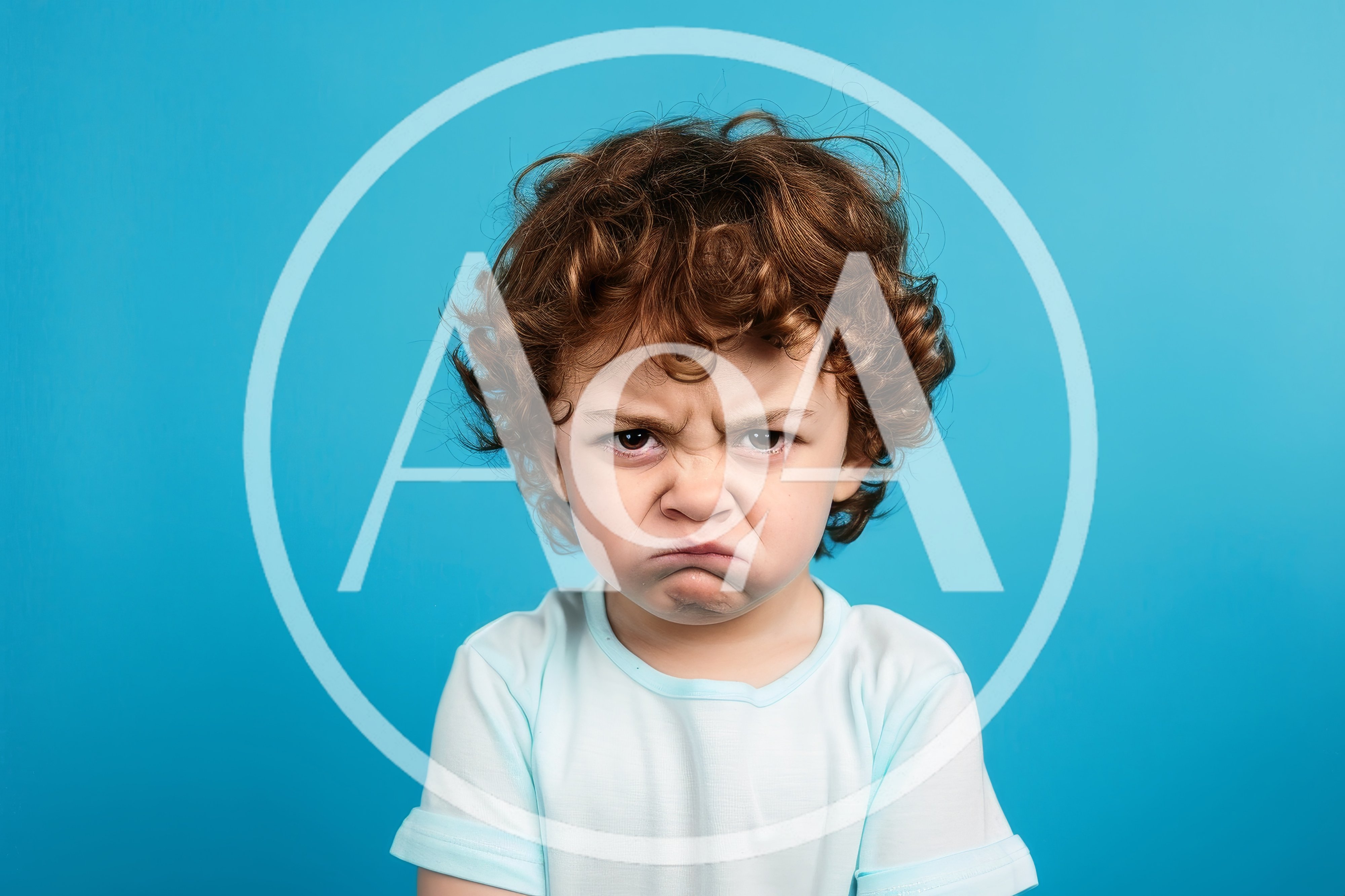 Angry Young Boy With Curly Hair