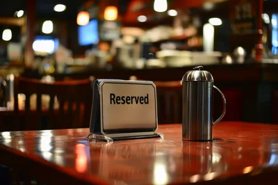 Reserved Sign on a Restaurant Table