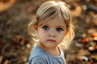 Portrait Of A Young Blonde Girl Outdoors