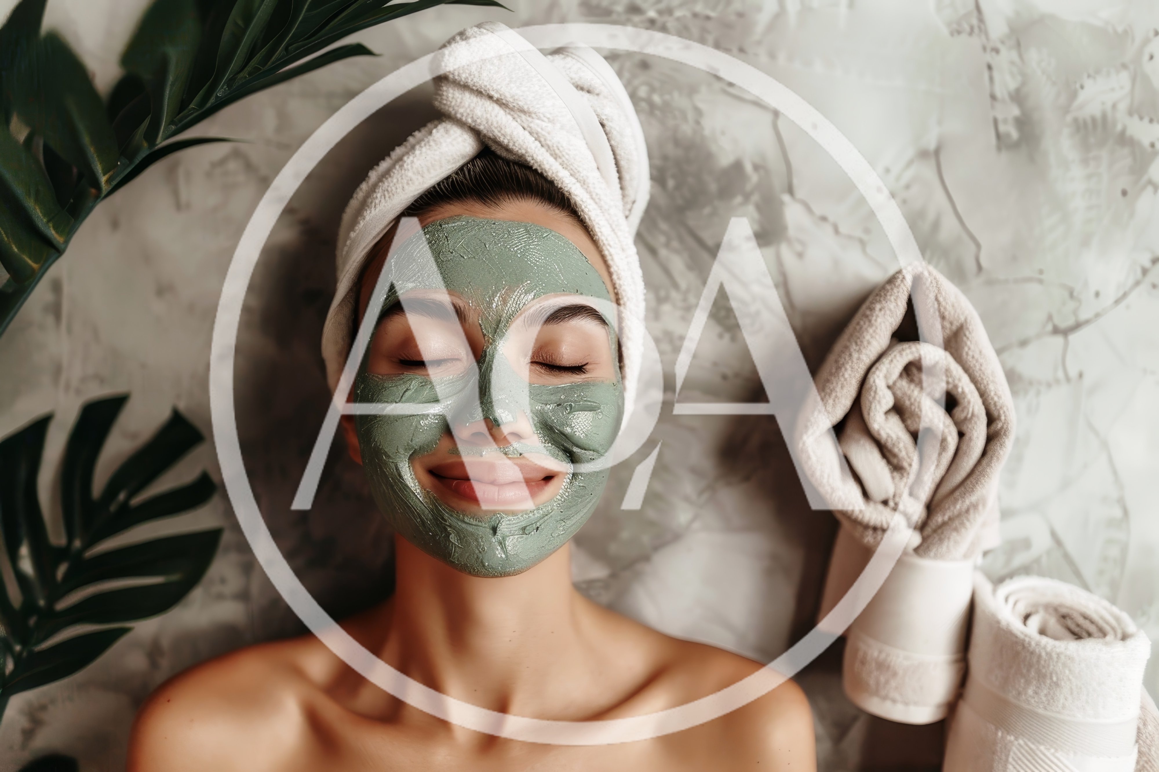 Woman Relaxing With Green Clay Face Mask
