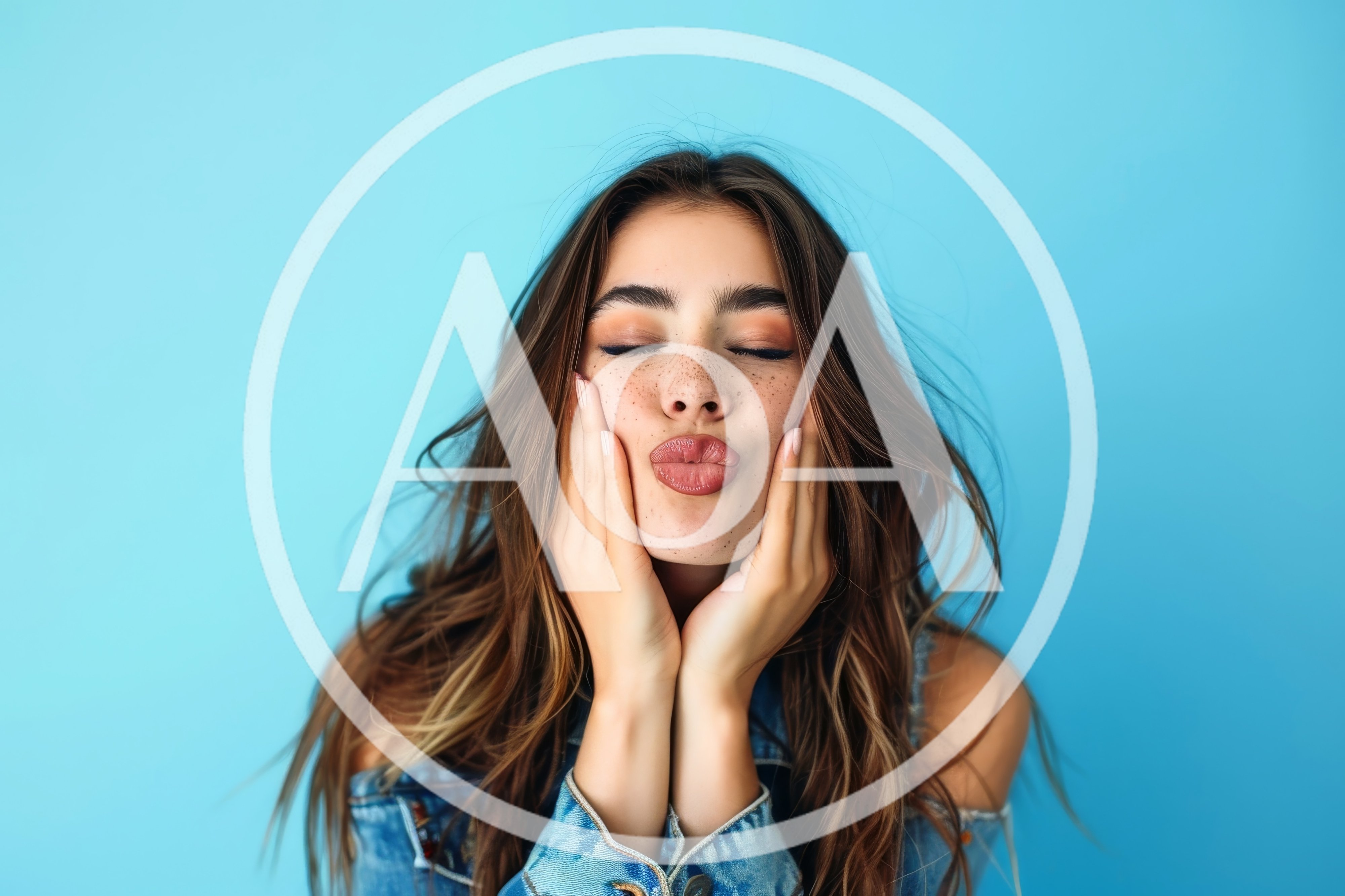 Young Woman With Freckles Making A Kissing Face