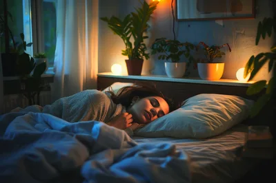 Young Woman Sleeping Peacefully In A Cozy Bedroom