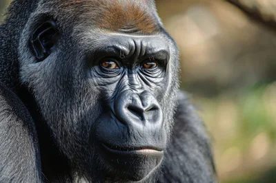Close Up Portrait Of A Western Lowland Gorilla