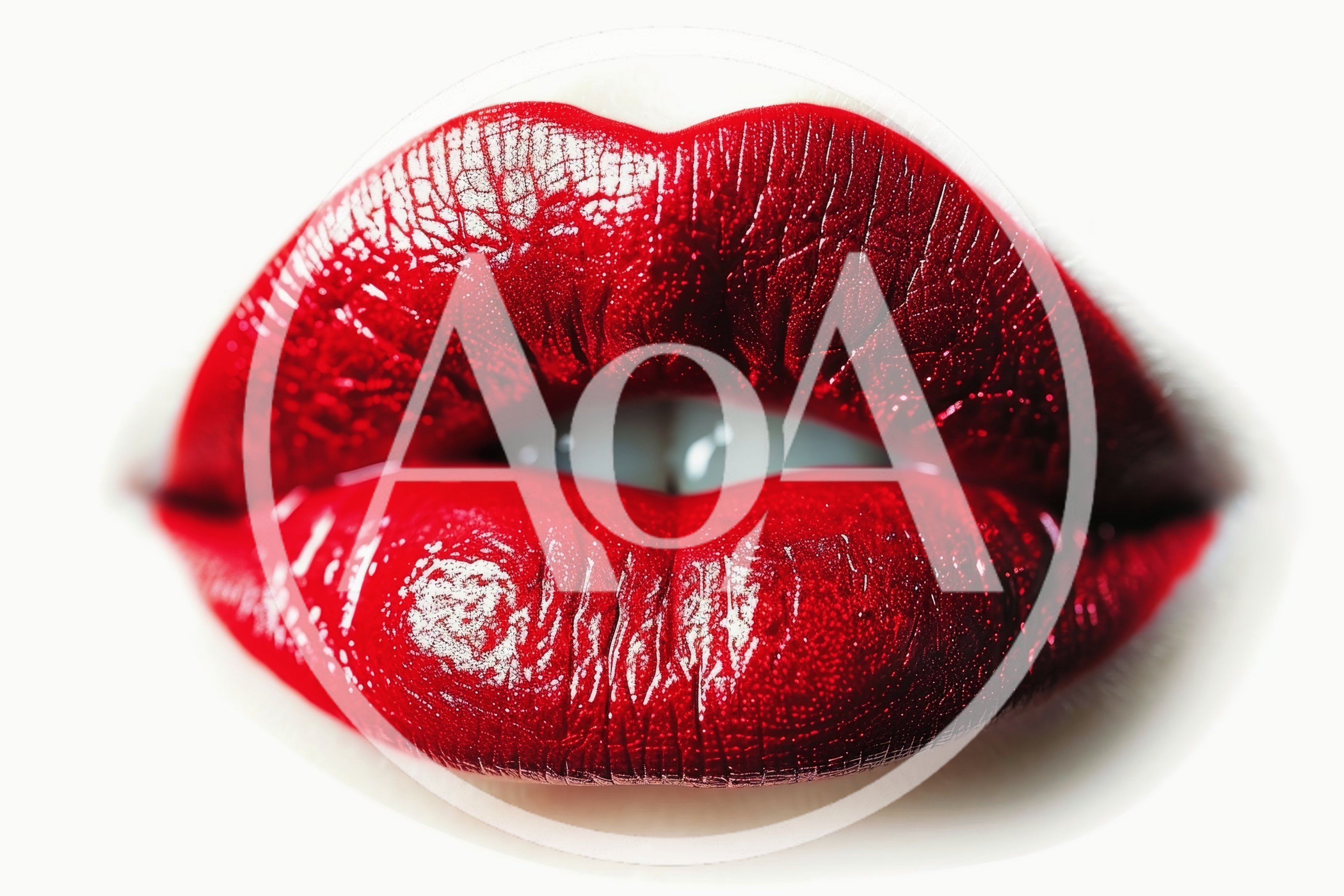 Close Up Of Woman Wearing Vibrant Red Lipstick