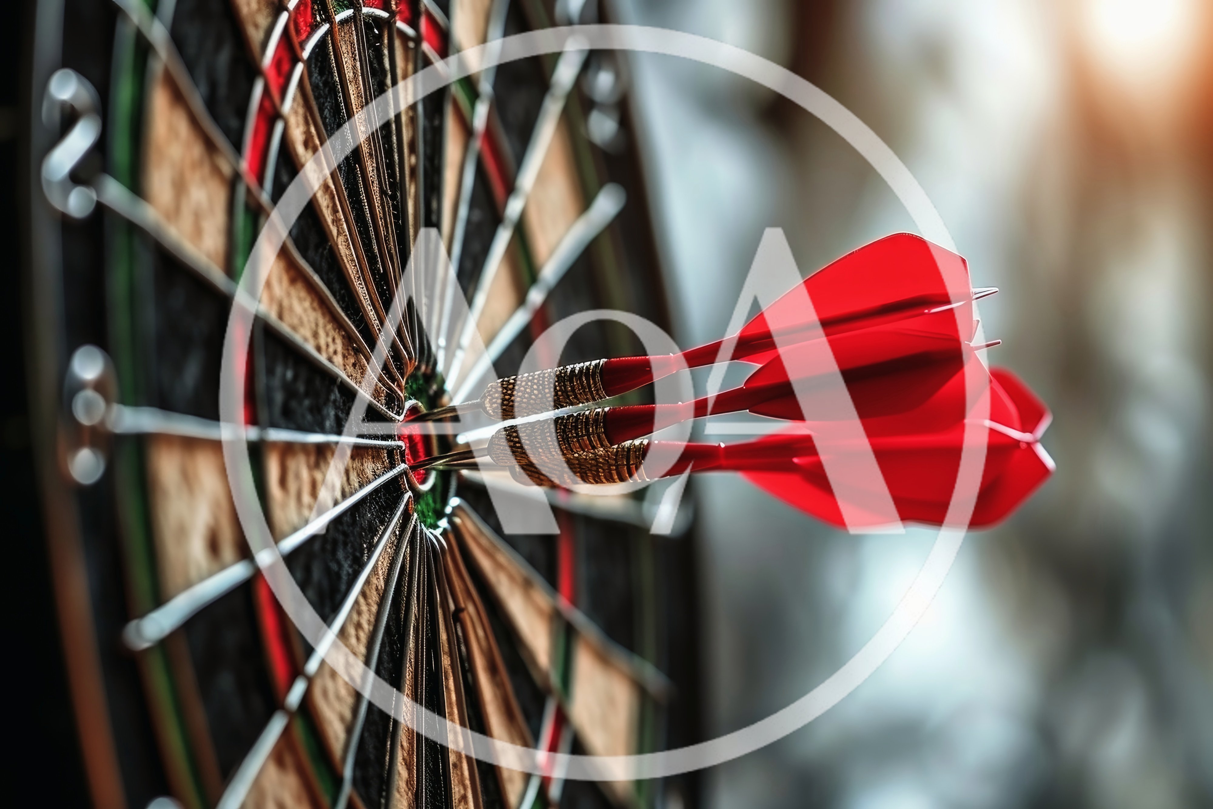 Three Red Darts Hitting The Bullseye