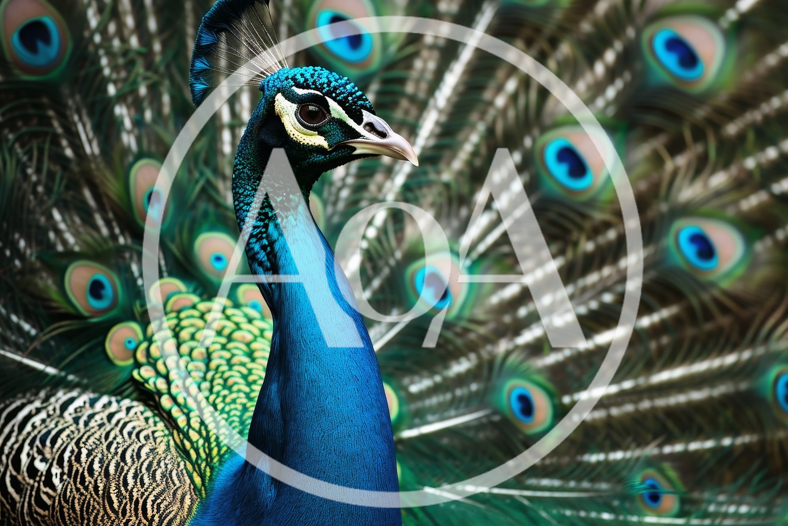 Majestic Indian Peacock Displaying Vibrant Plumage