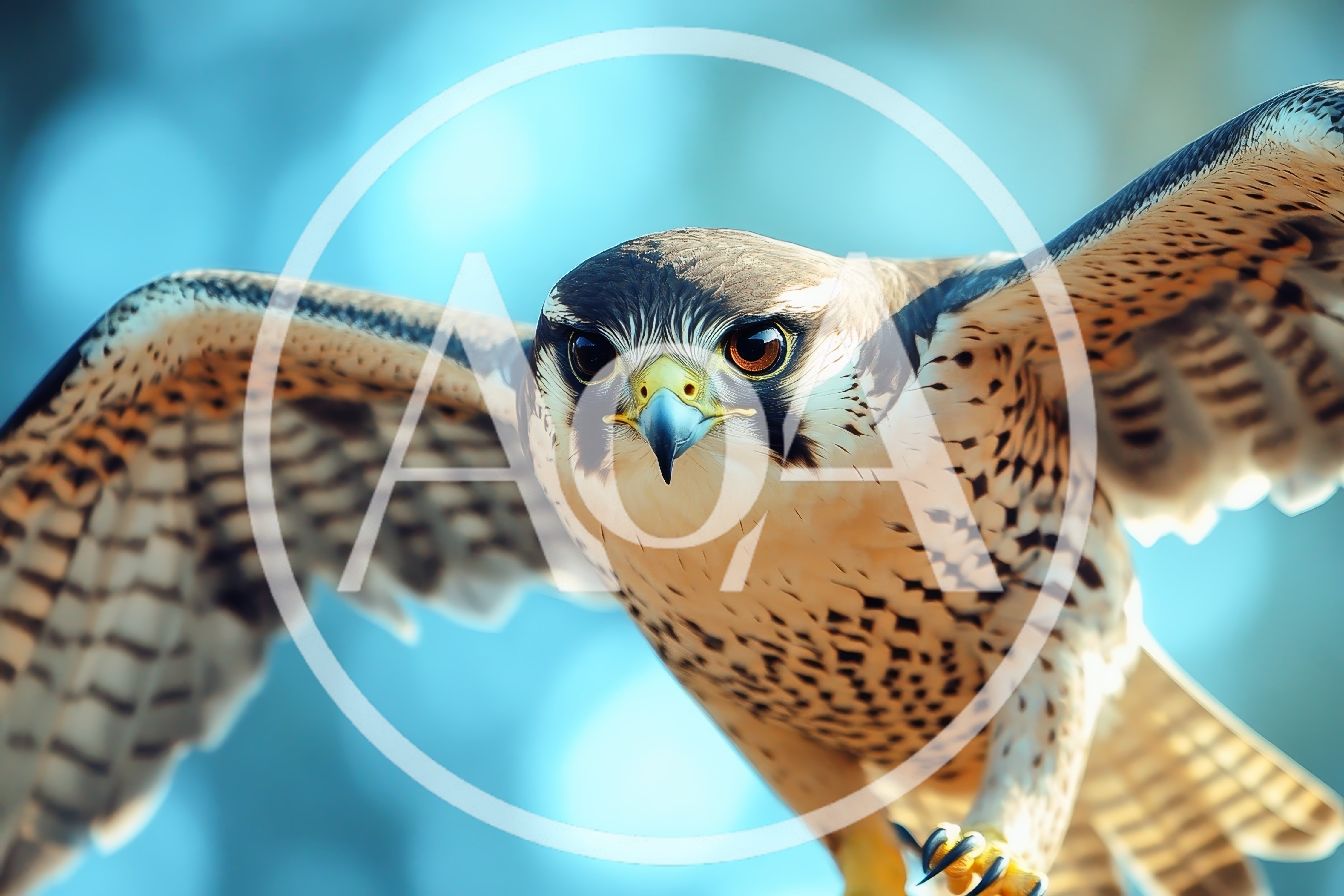 Peregrine Falcon In Flight With Wings Spread