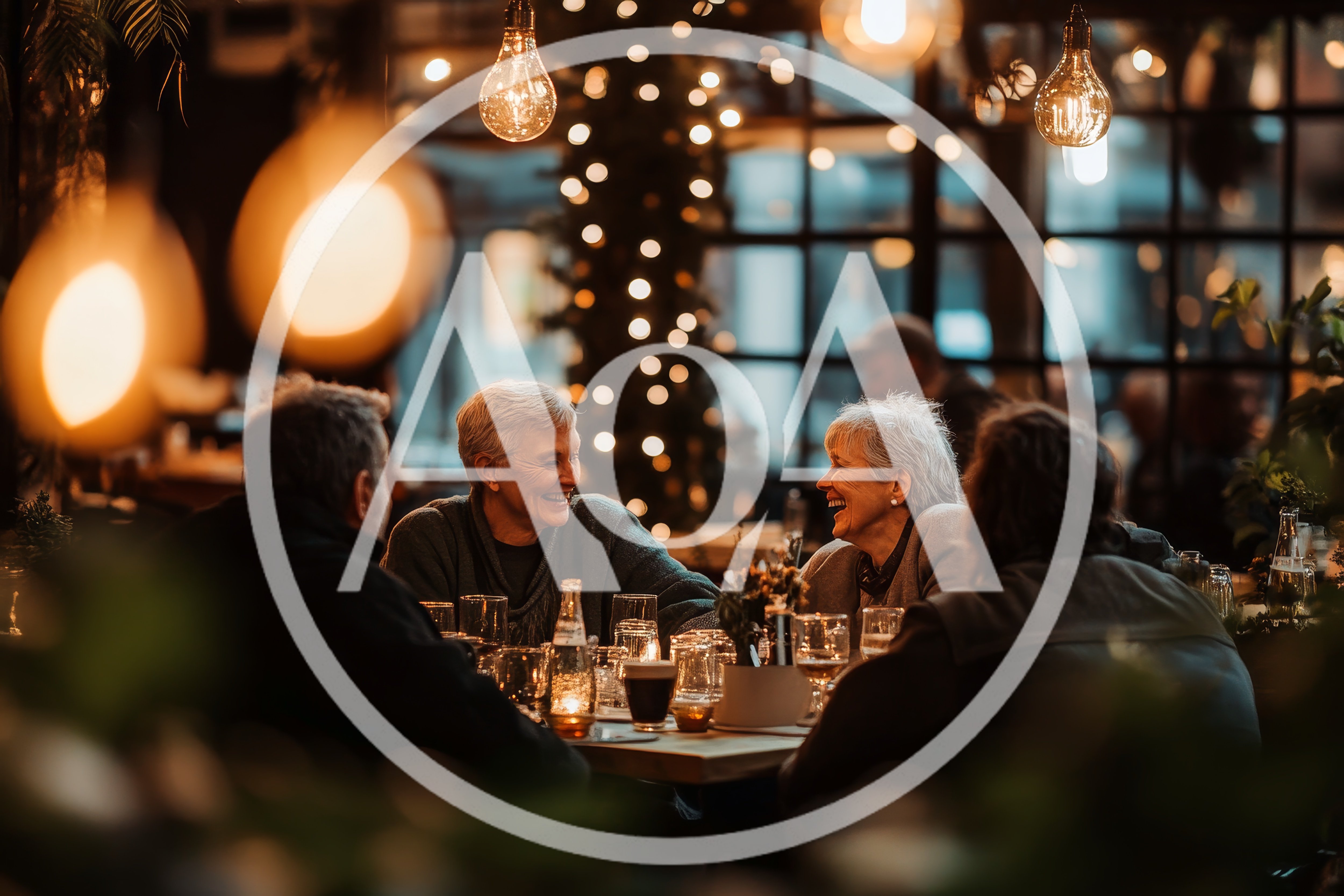 Group Of Friends Enjoying Dinner At A Cozy Restaurant
