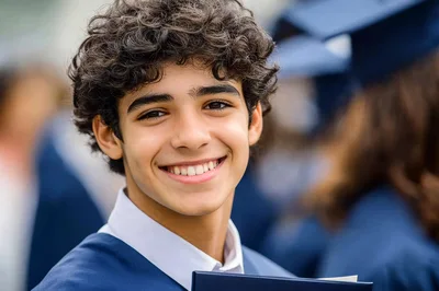 Portrait Of A Smiling Young Male Graduate