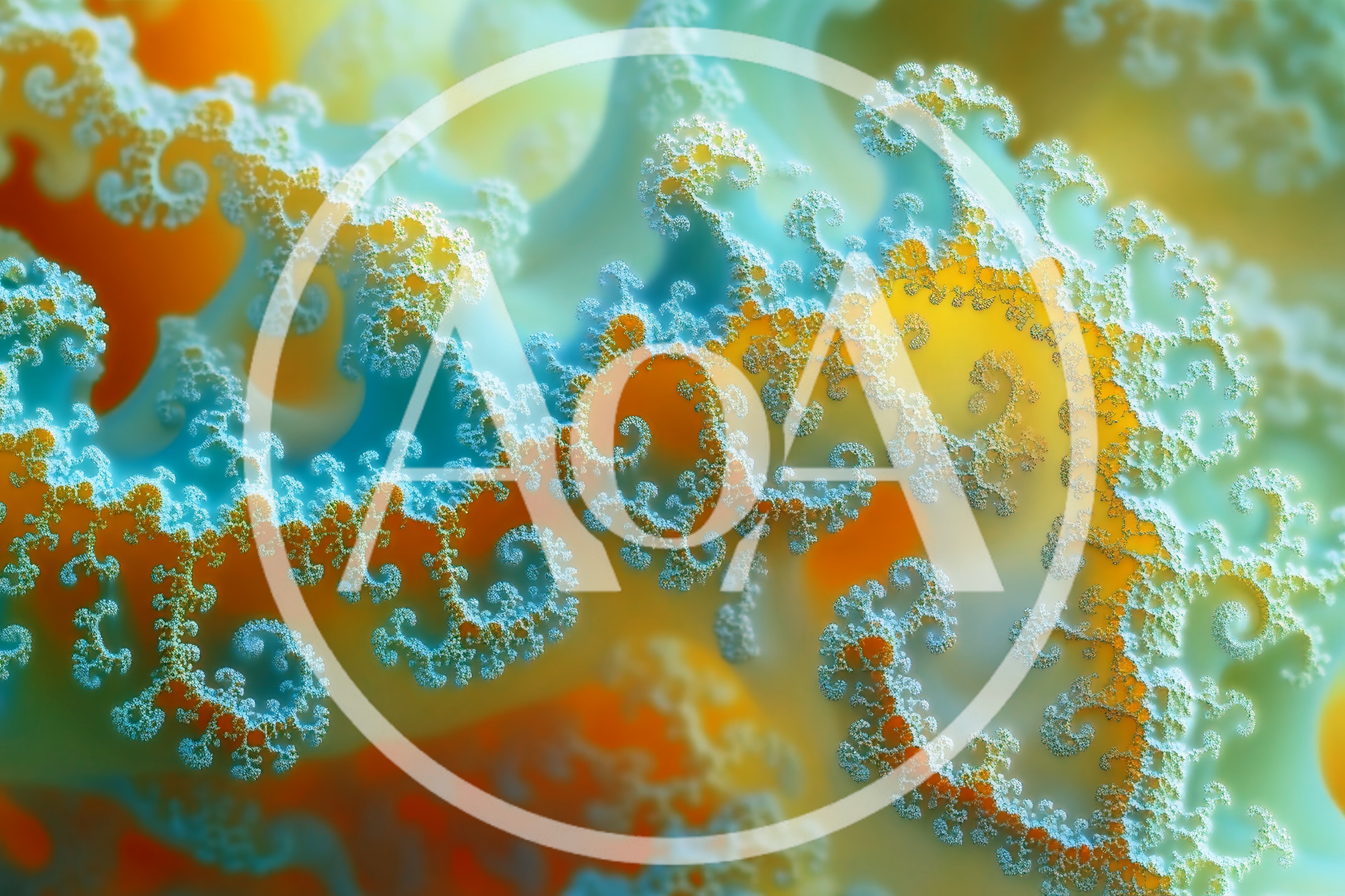 Abstract Fractal Pattern With Swirling Blue And Orange Shapes