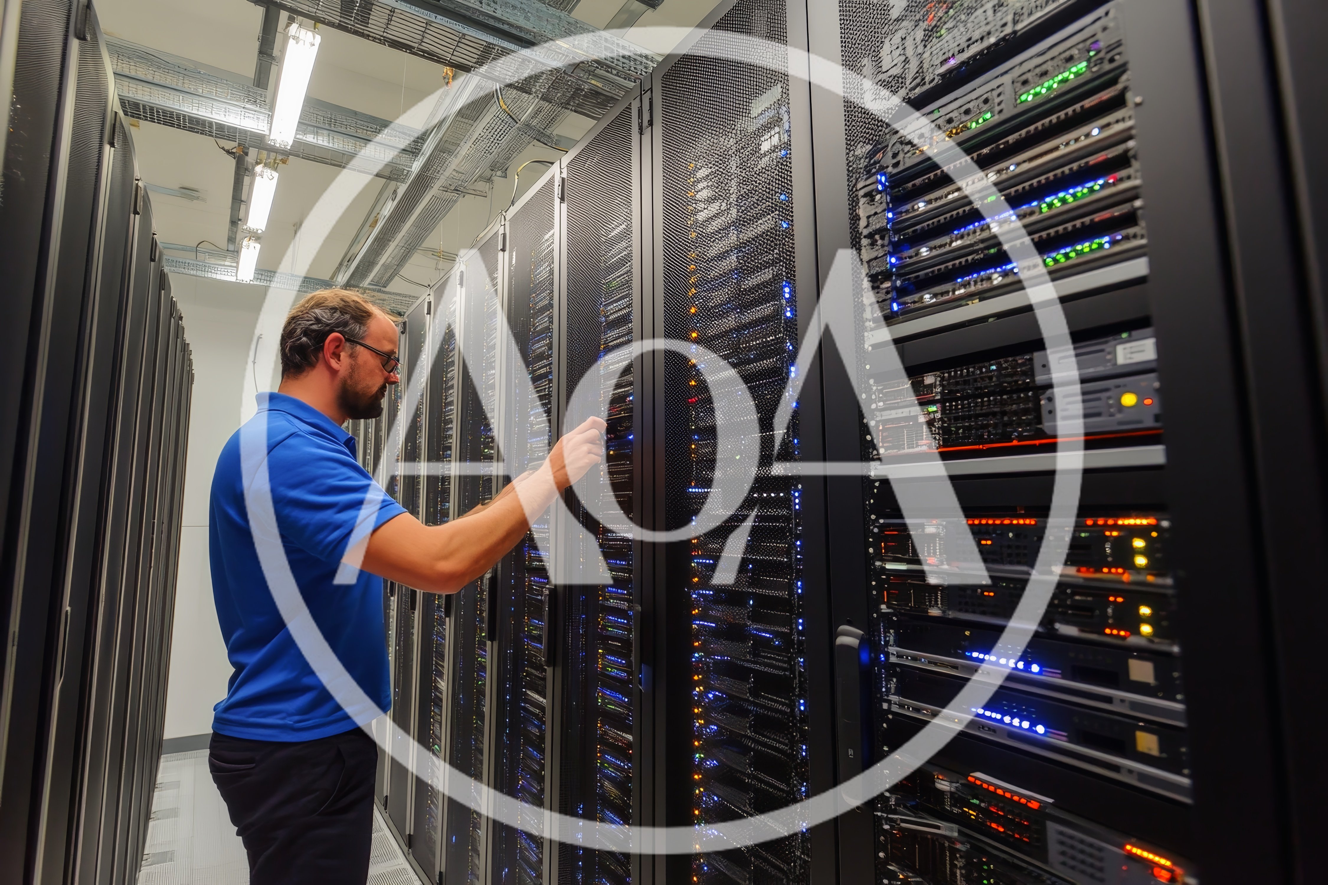IT Technician Working In A Modern Data Center