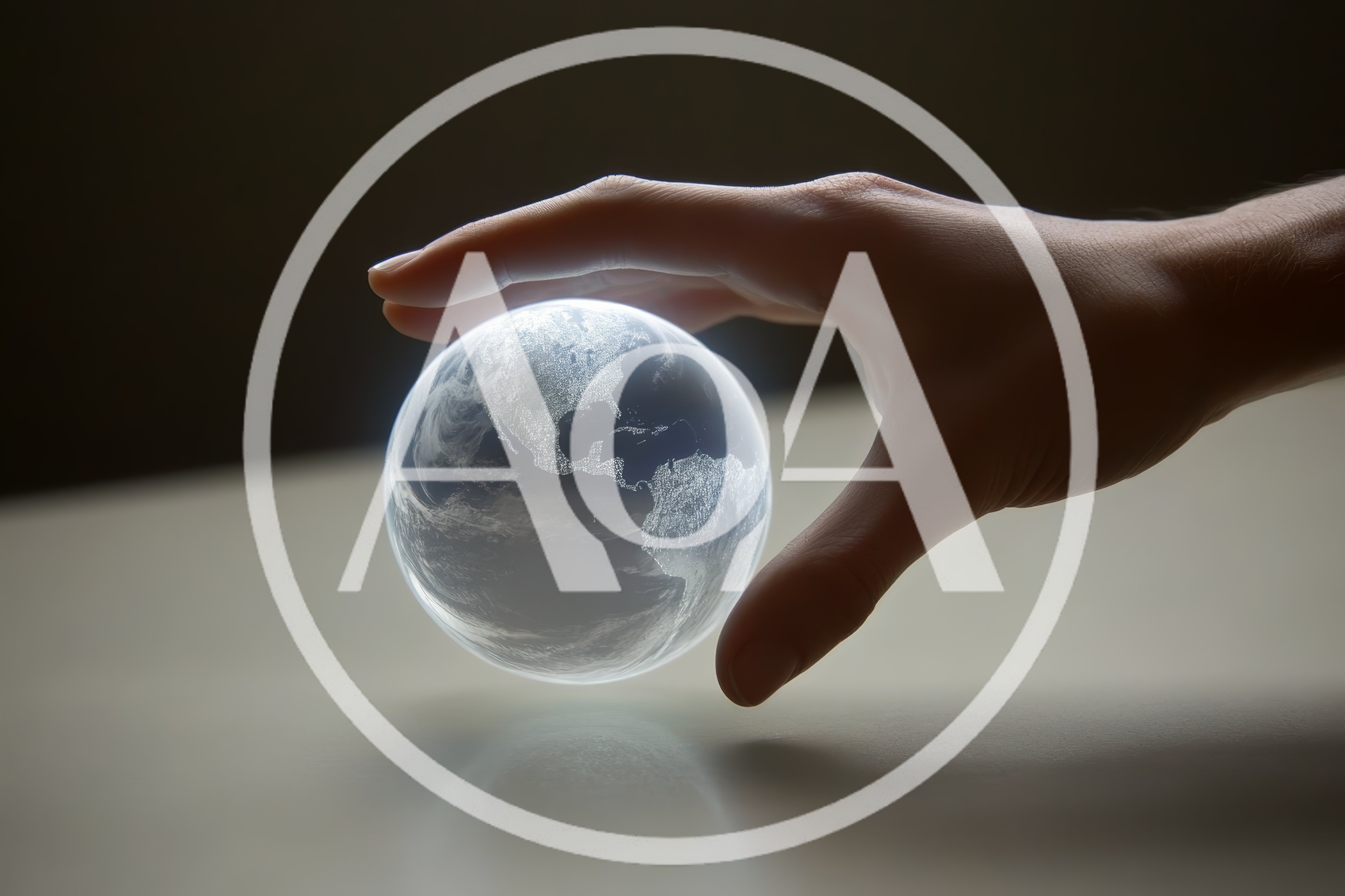 Human Hand Holding A Glowing Digital Earth Globe