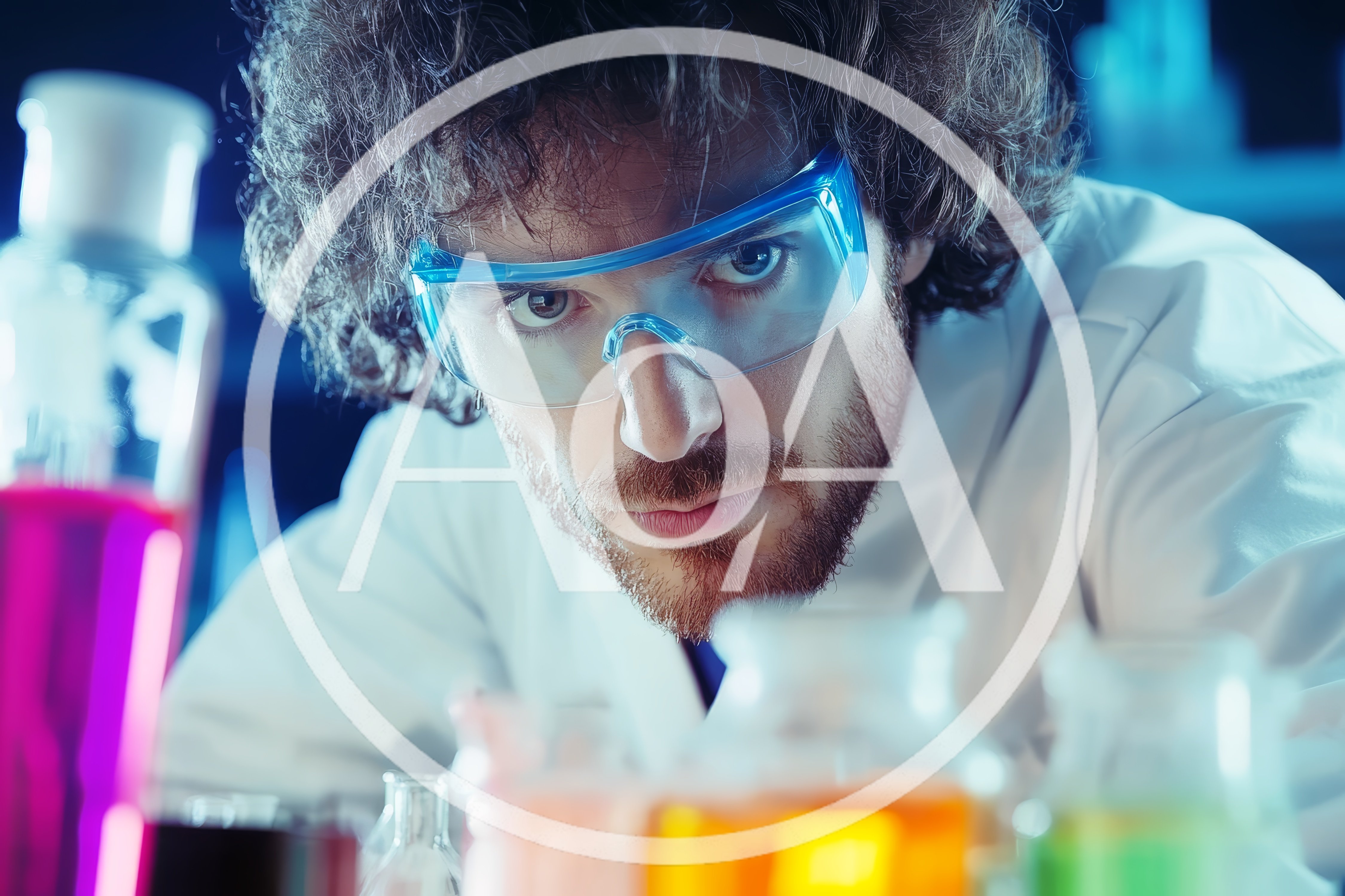 Male Scientist Conducting Chemical Research In Laboratory