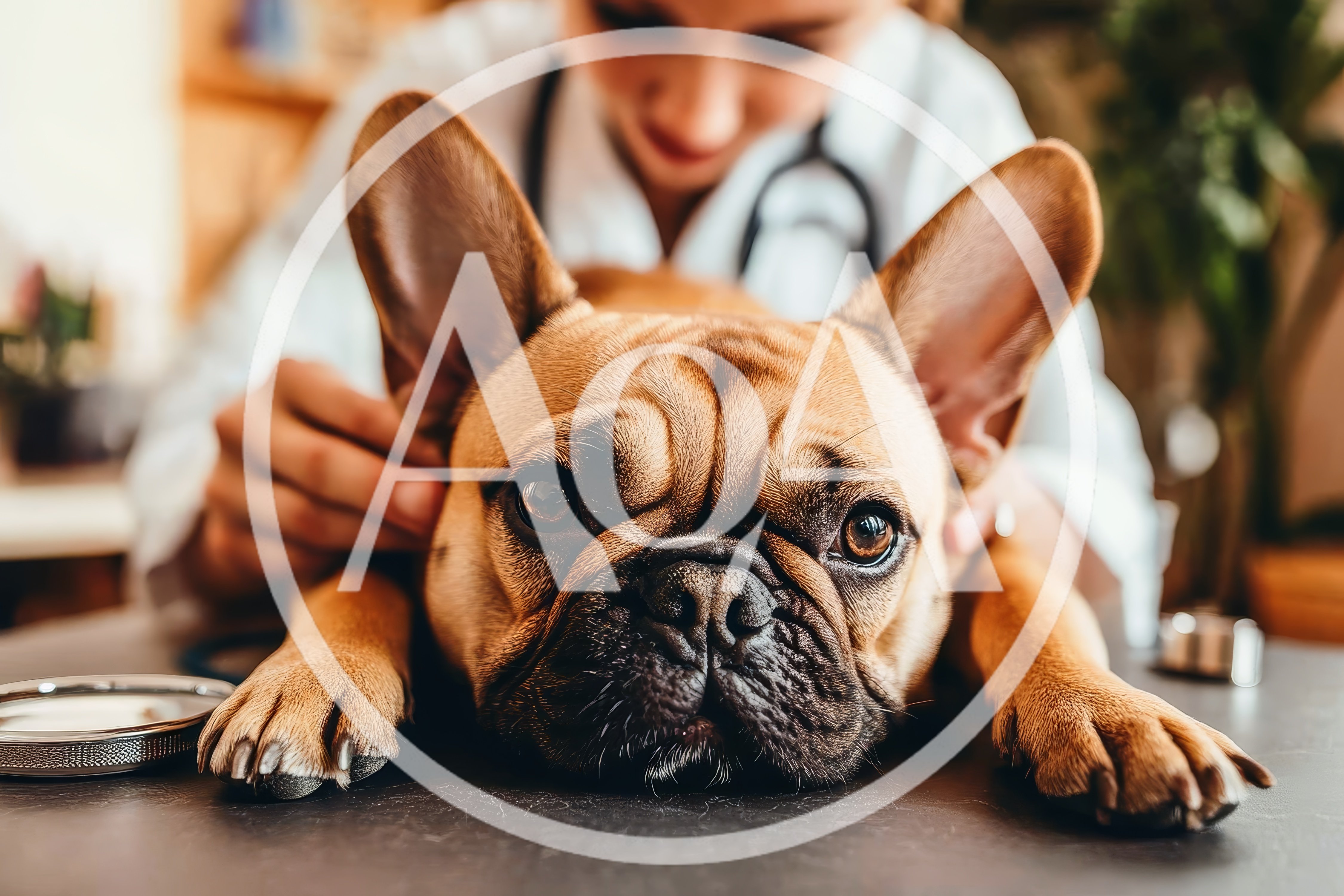 French Bulldog Receiving Veterinary Examination