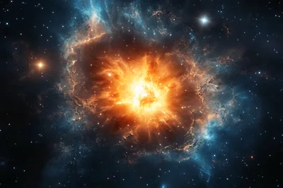 Supernova Explosion In Deep Space Nebula