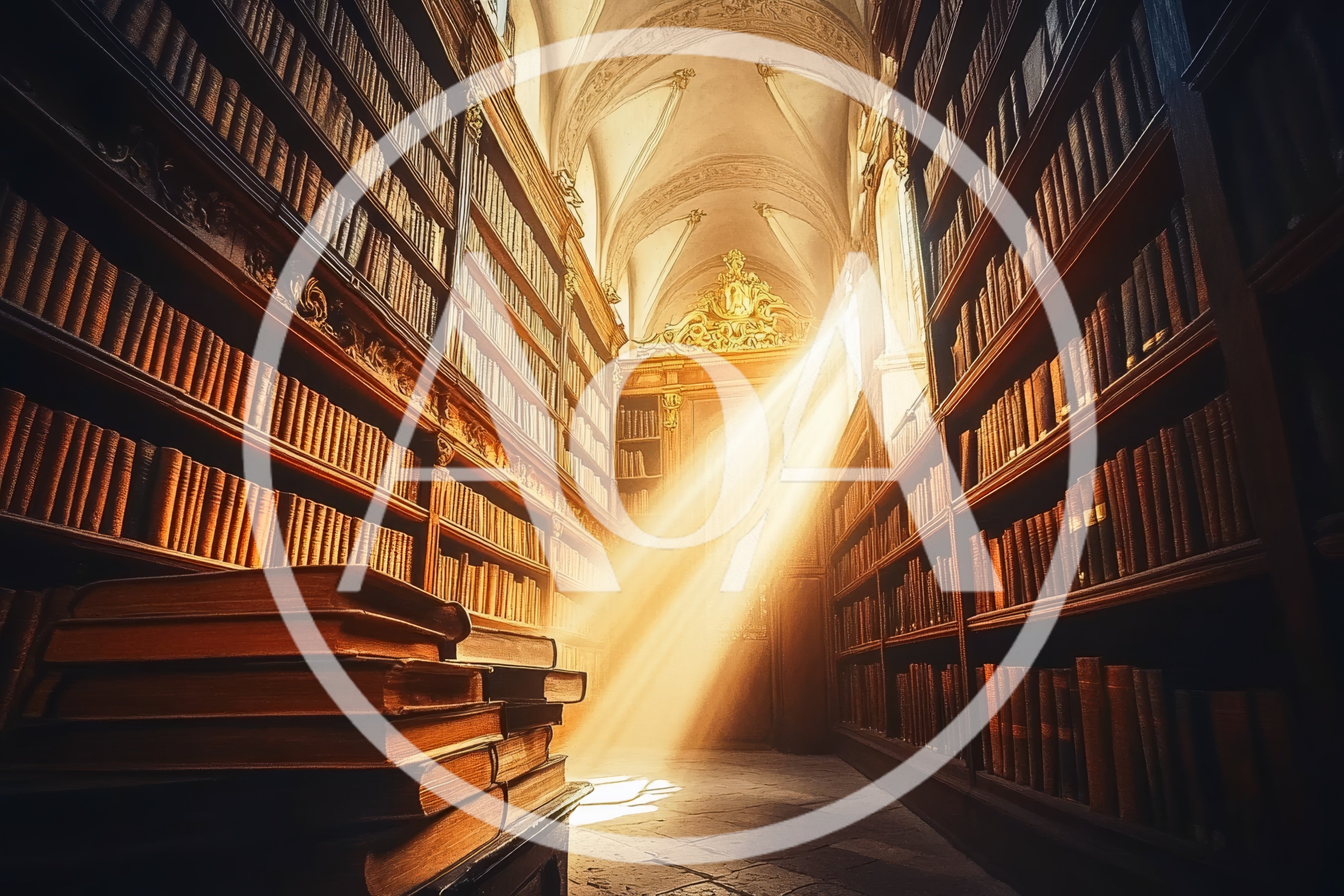 Sunlight Streaming Into An Ancient Historic Library