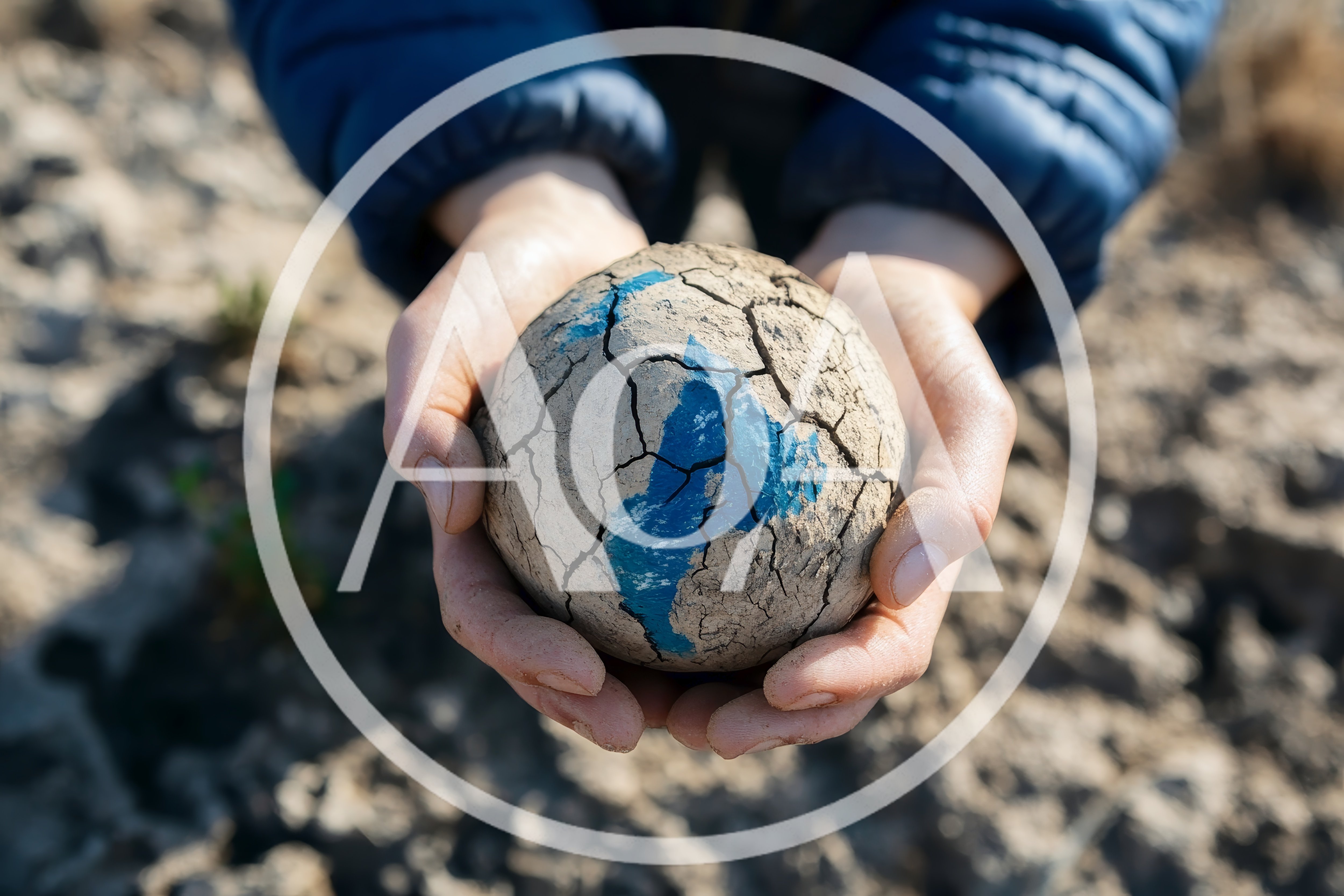 Person Holding A Cracked Earth Globe Model