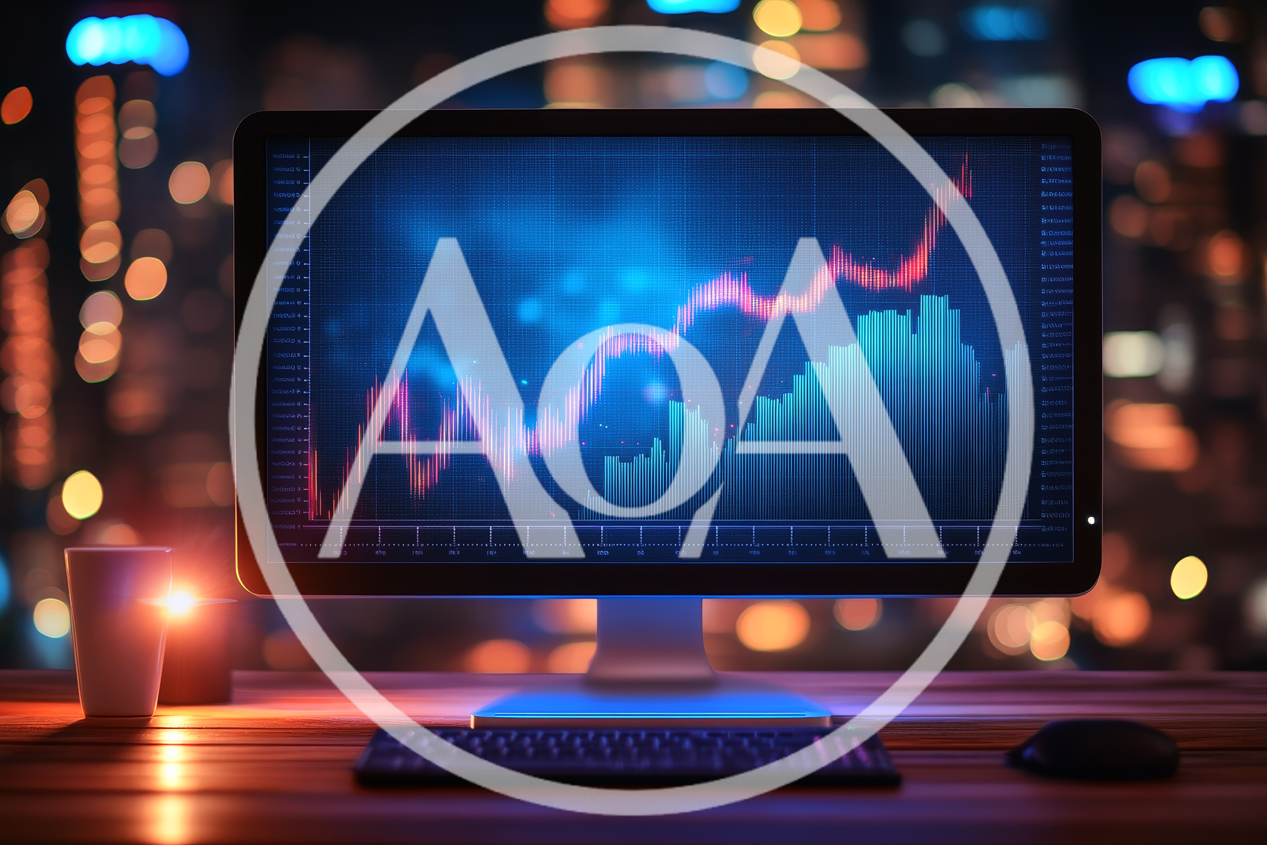 Financial Stock Market Chart Displayed On Computer Monitor