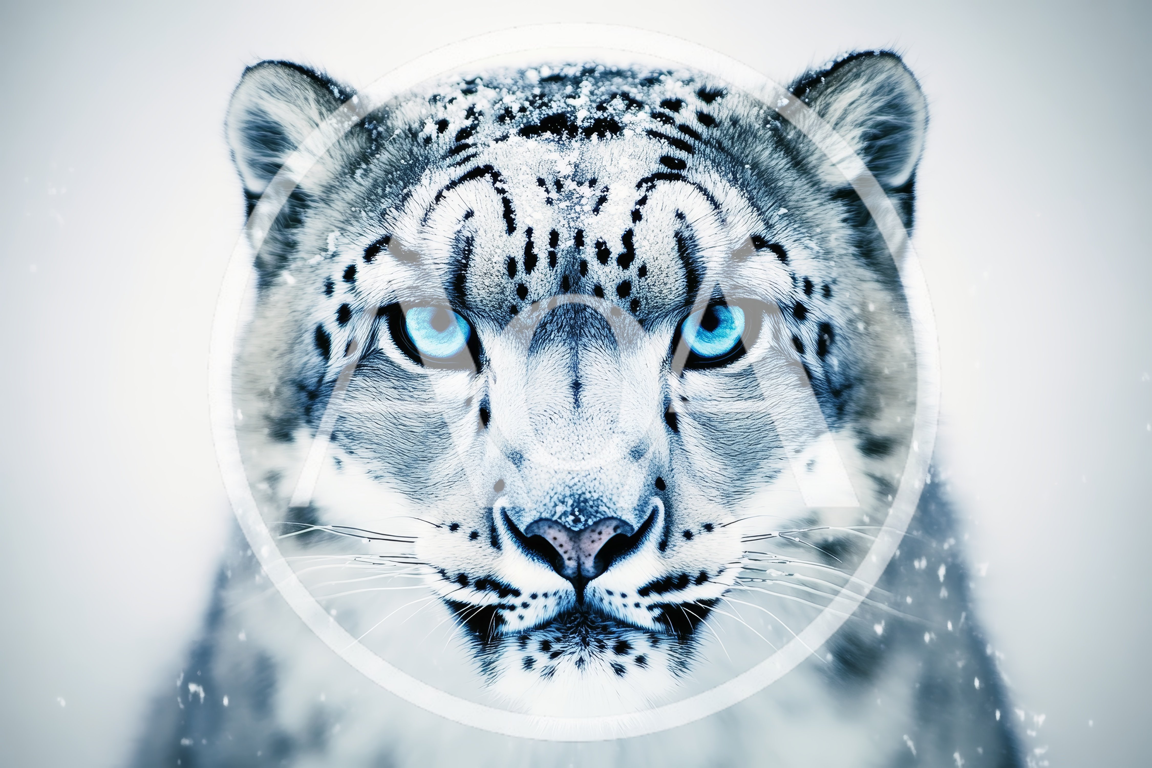 Close Up Portrait Of A Majestic Snow Leopard