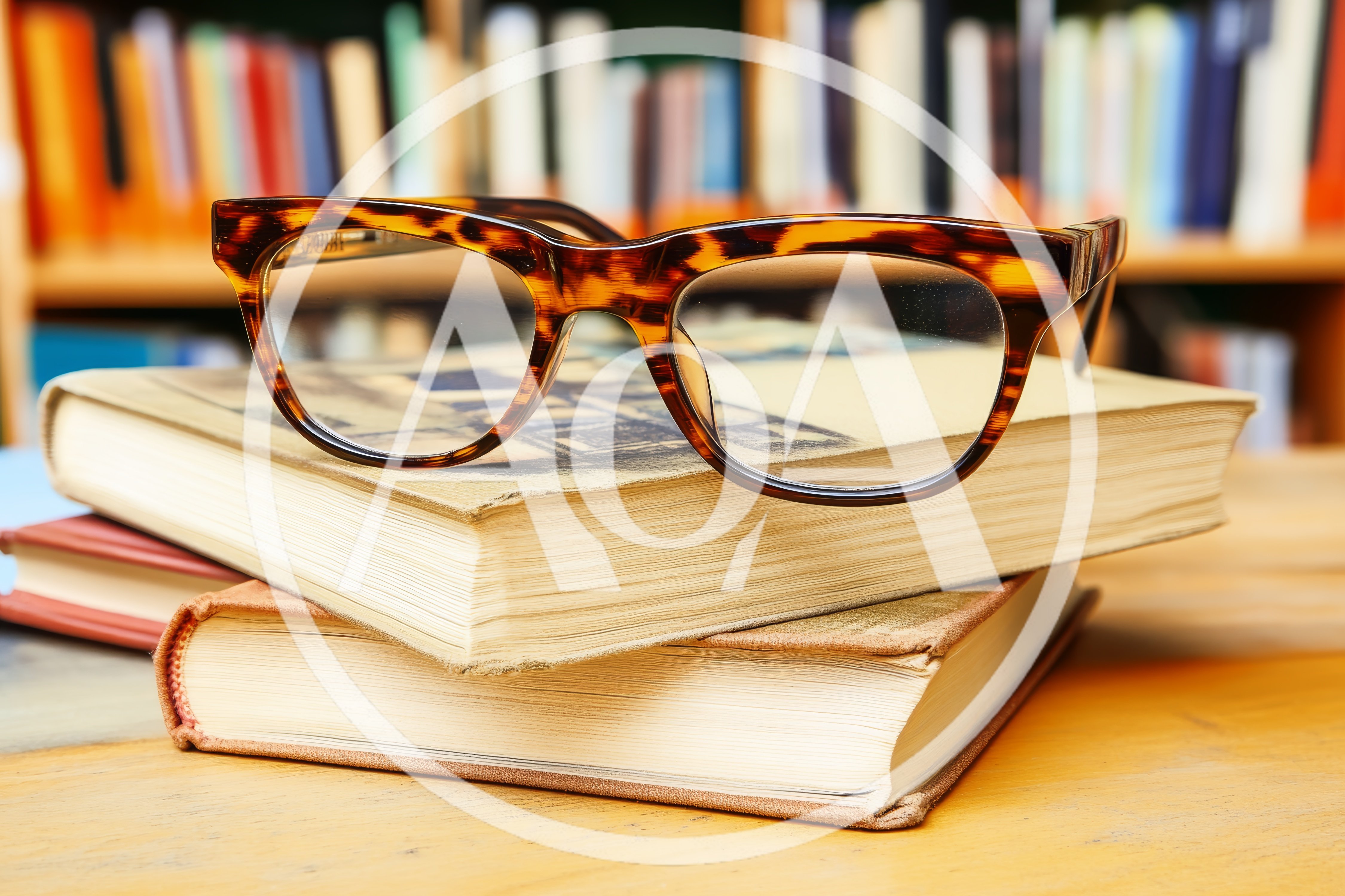 Tortoiseshell Glasses Resting On Stack Of Old Books
