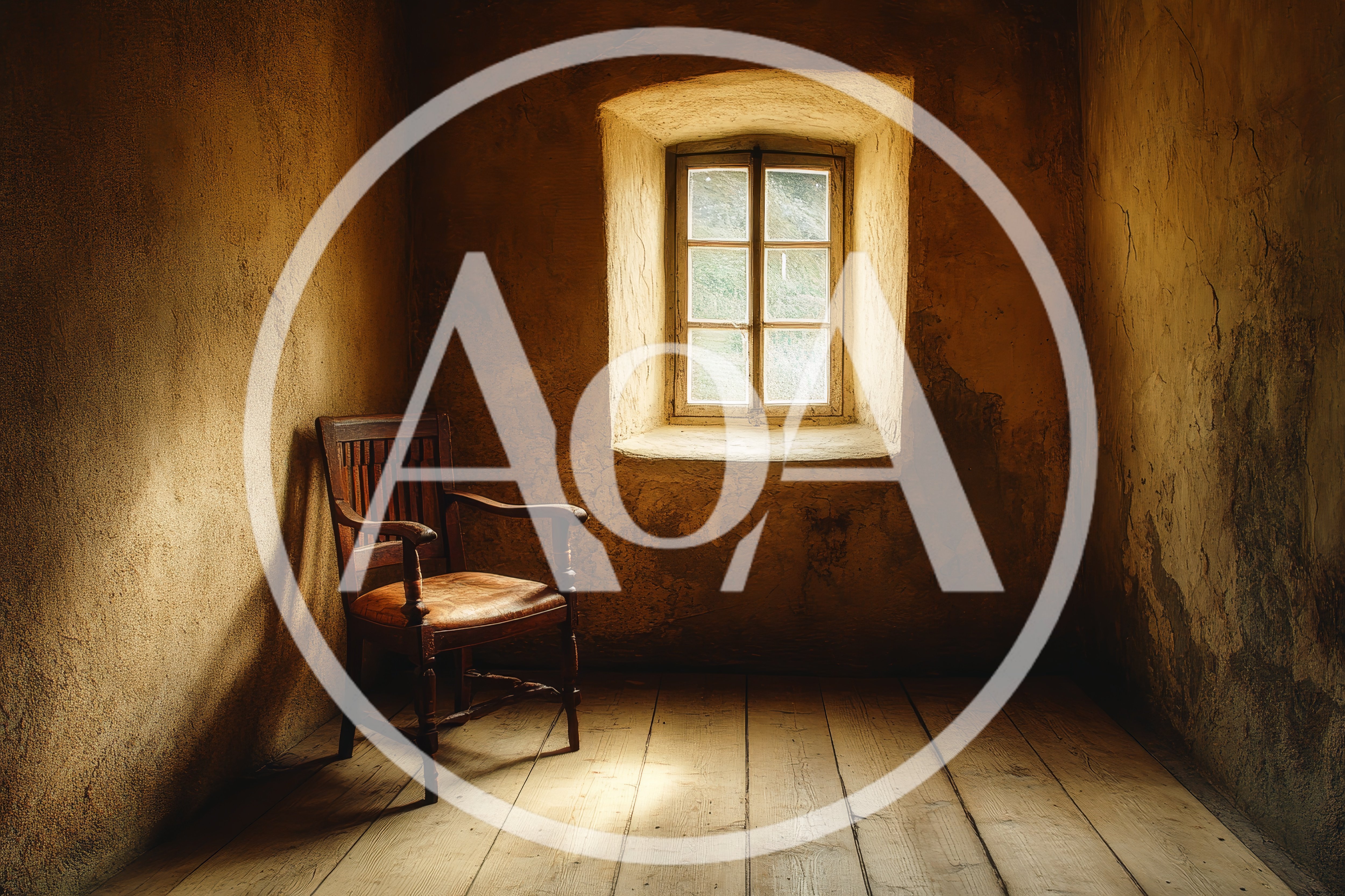 Antique Wooden Chair In A Rustic Sunlit Room