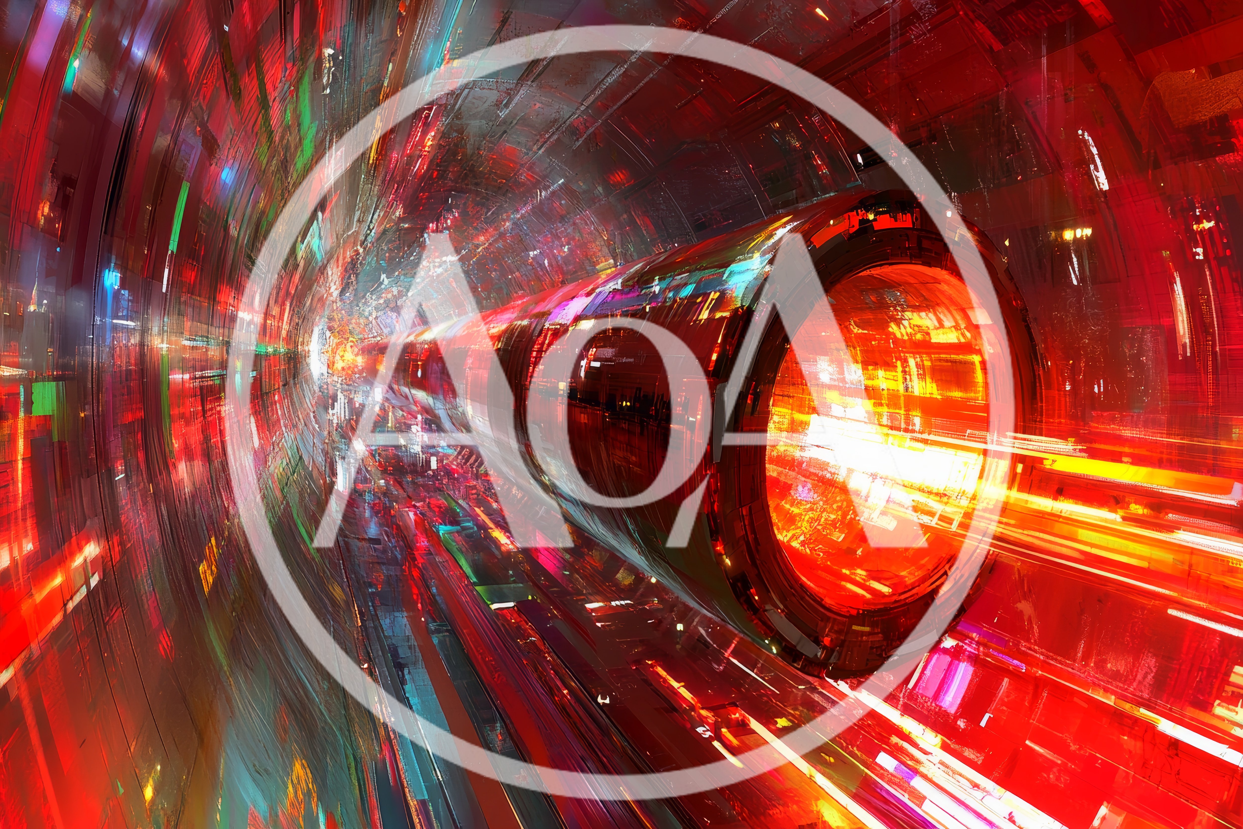 Futuristic High Speed Data Tunnel With Glowing Energy Core