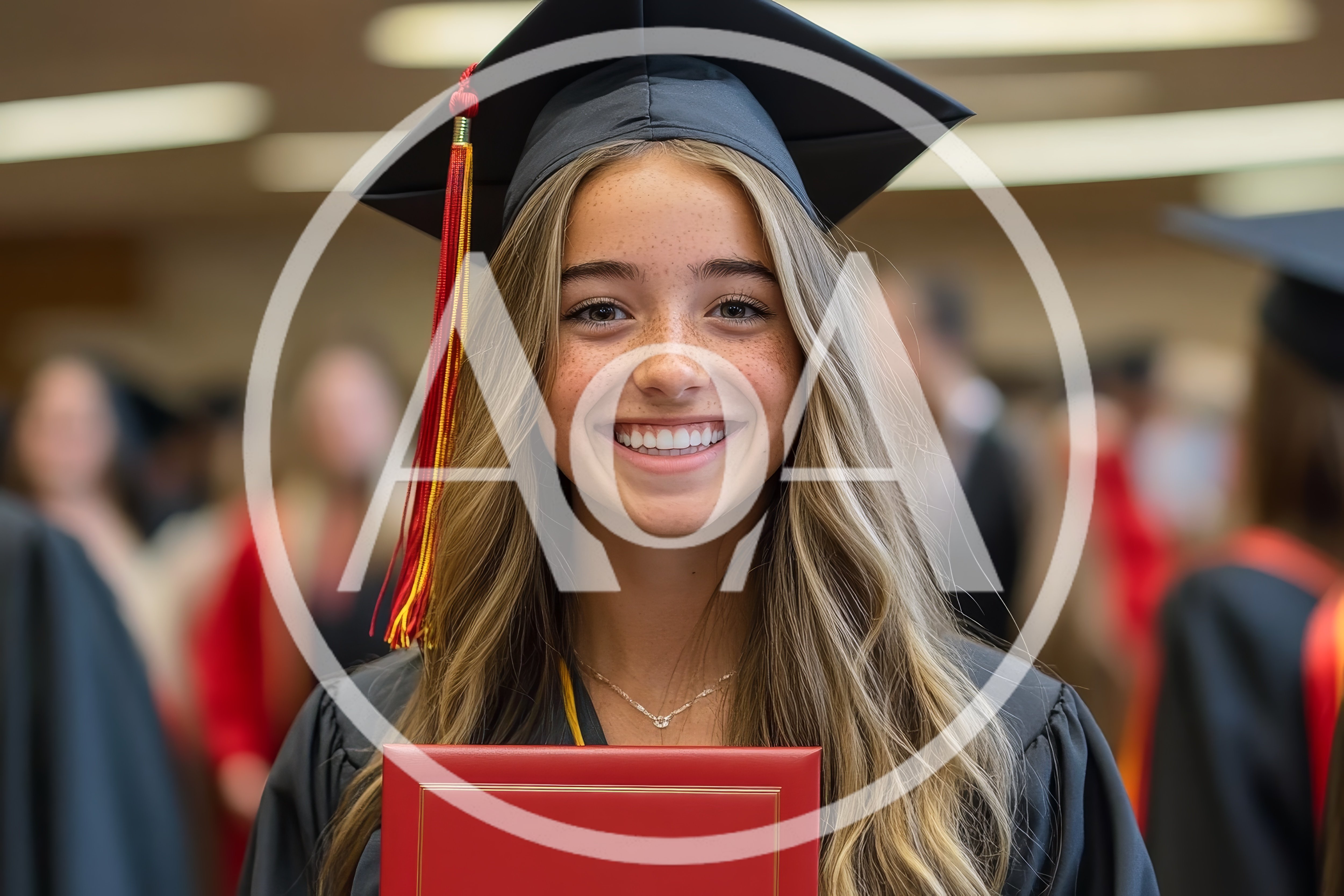 Smiling Female Graduate Holding Diploma At Commencement Ceremony