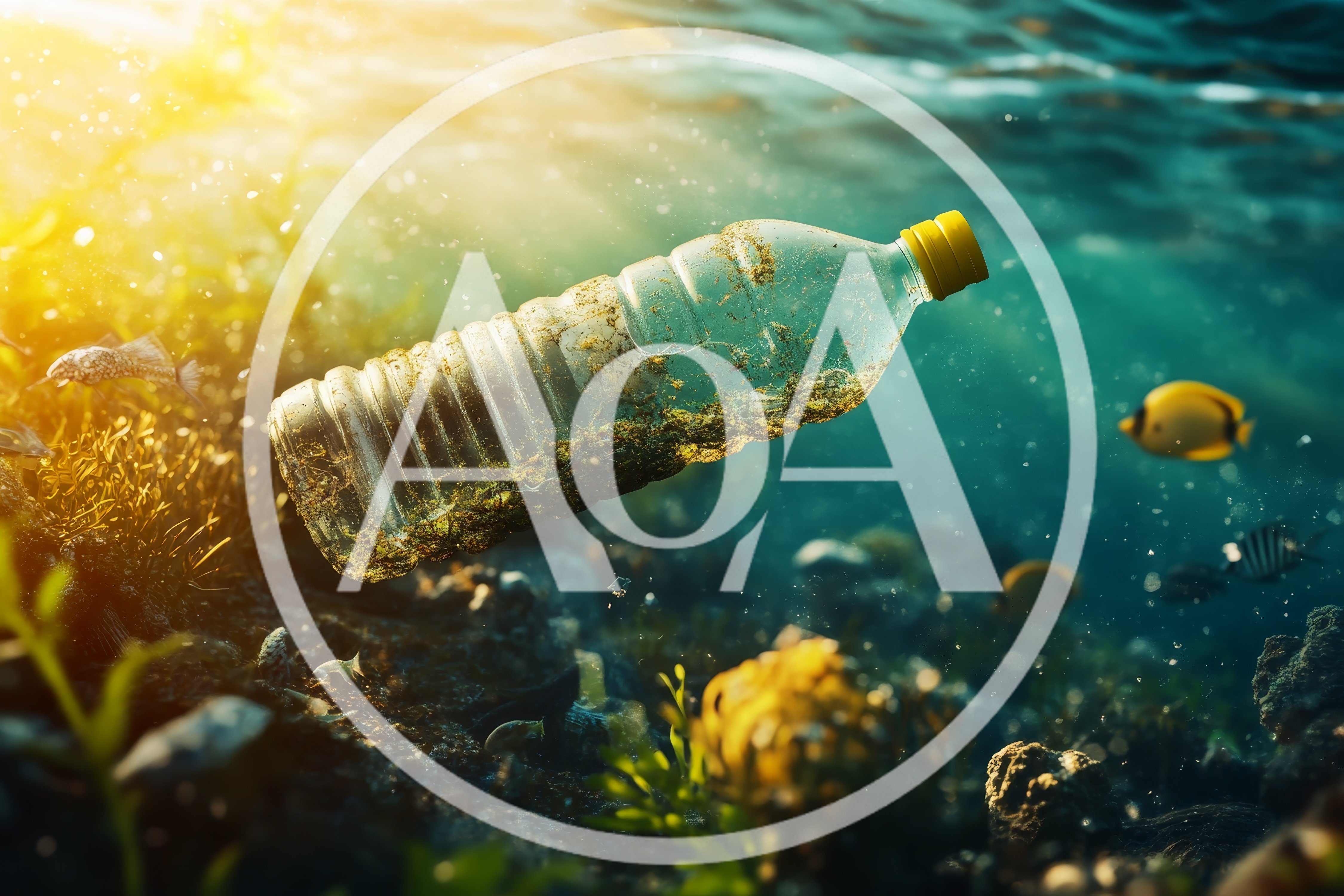 Plastic Bottle Polluting A Vibrant Coral Reef