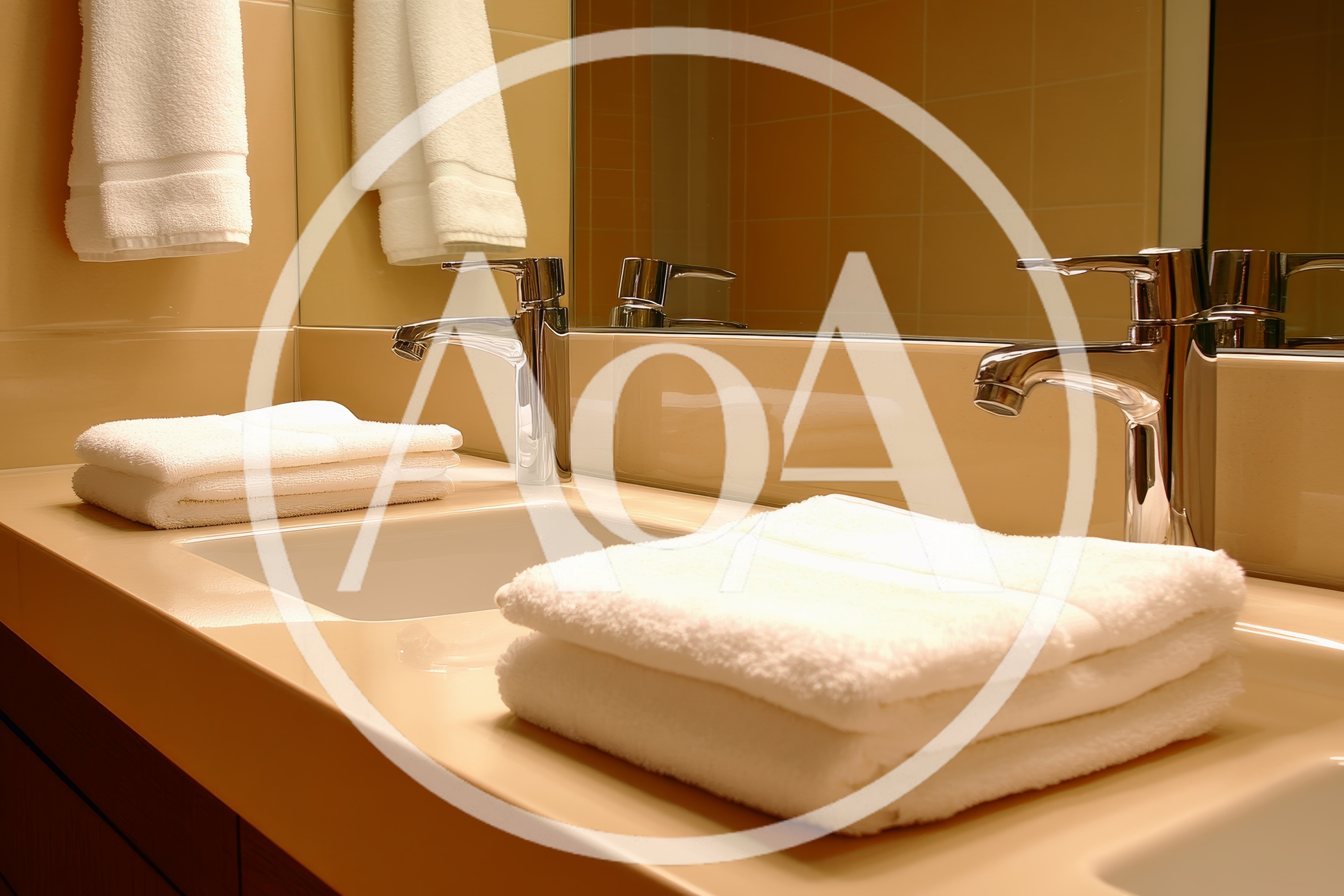 Modern Bathroom Vanity With Folded White Towels