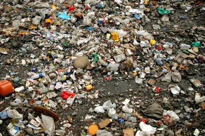 Massive Pile Of Plastic Waste In A Landfill
