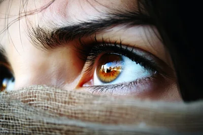 Close Up Of A Woman Eye With Reflection