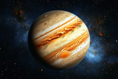 Jupiter Planet Floating In Deep Space