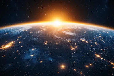 Sunrise Over Earth From Space