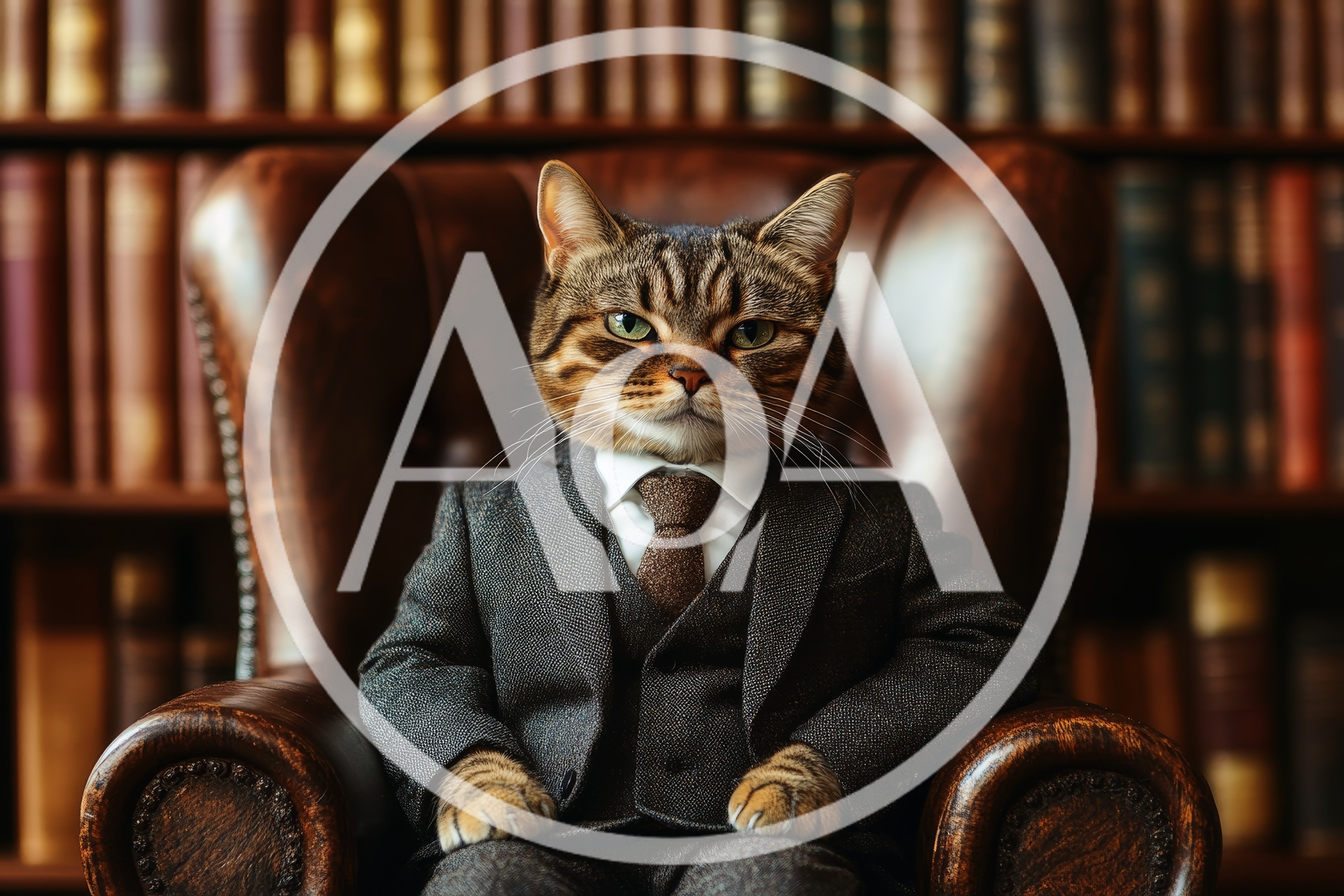 Sophisticated Tabby Cat Dressed In A Formal Business Suit