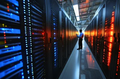IT Technician Working In A Modern Data Center