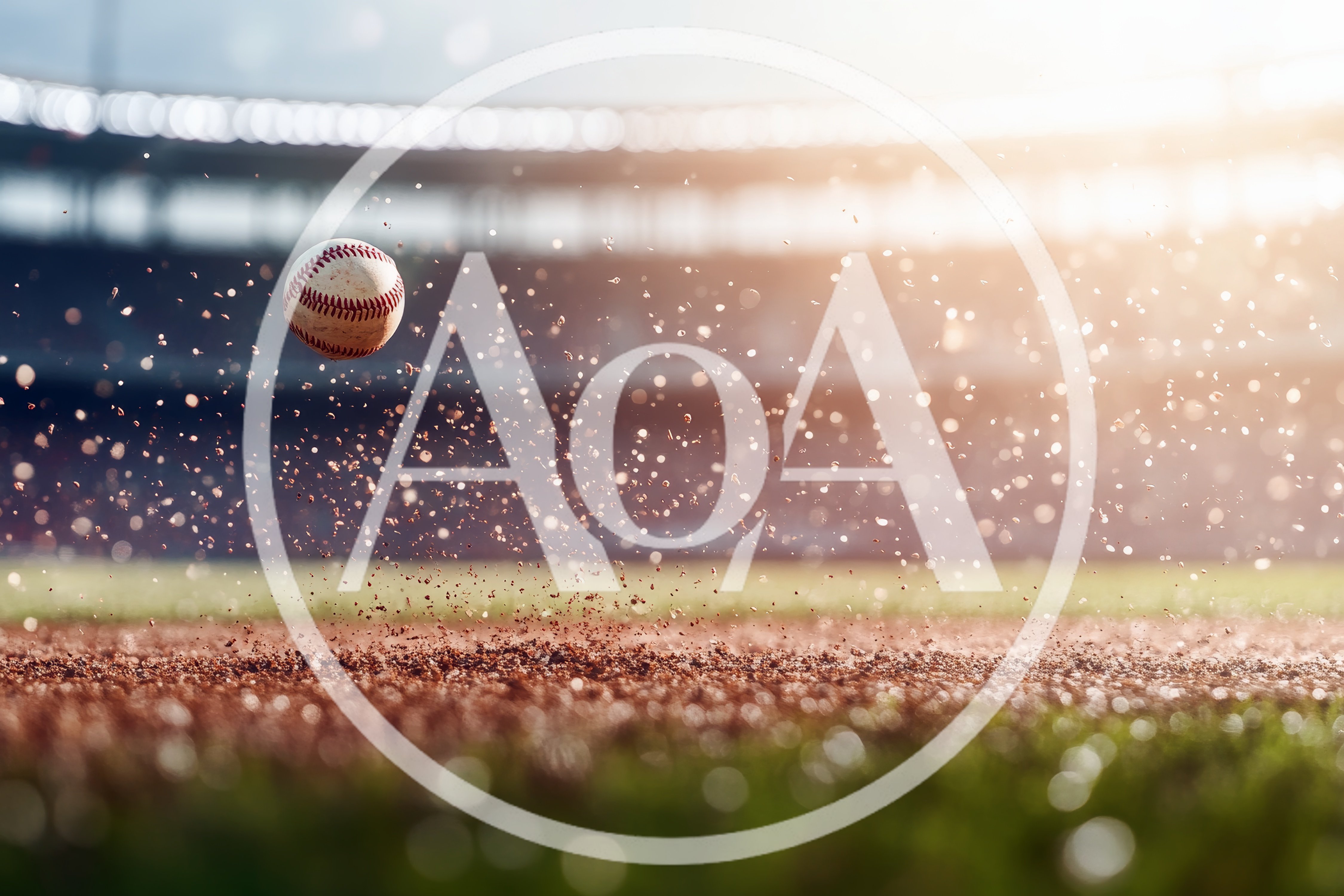 Baseball Bouncing Off Dirt In Stadium