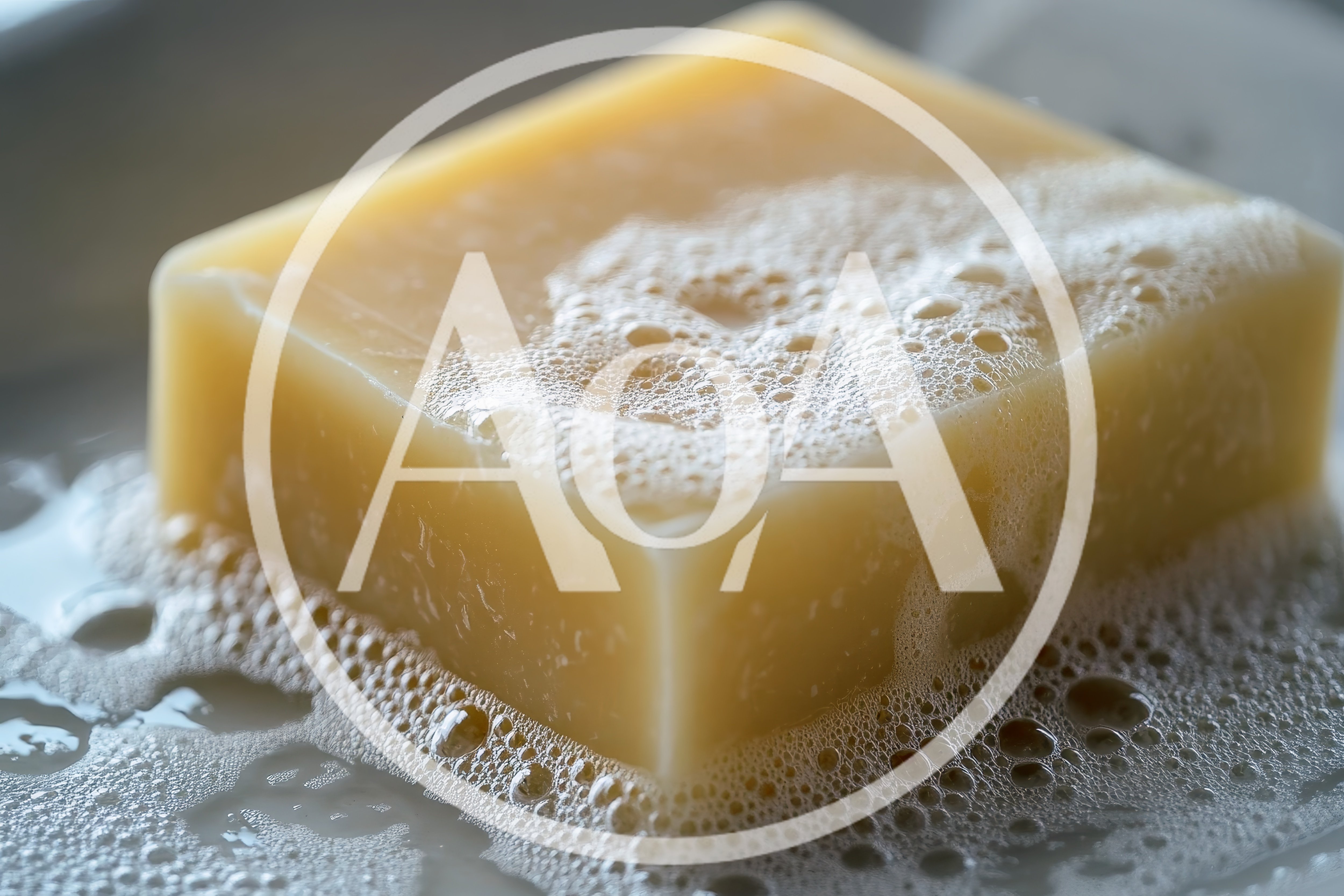 Bar of Soap with Lather and Bubbles