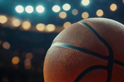 Close Up Of A Basketball In A Stadium