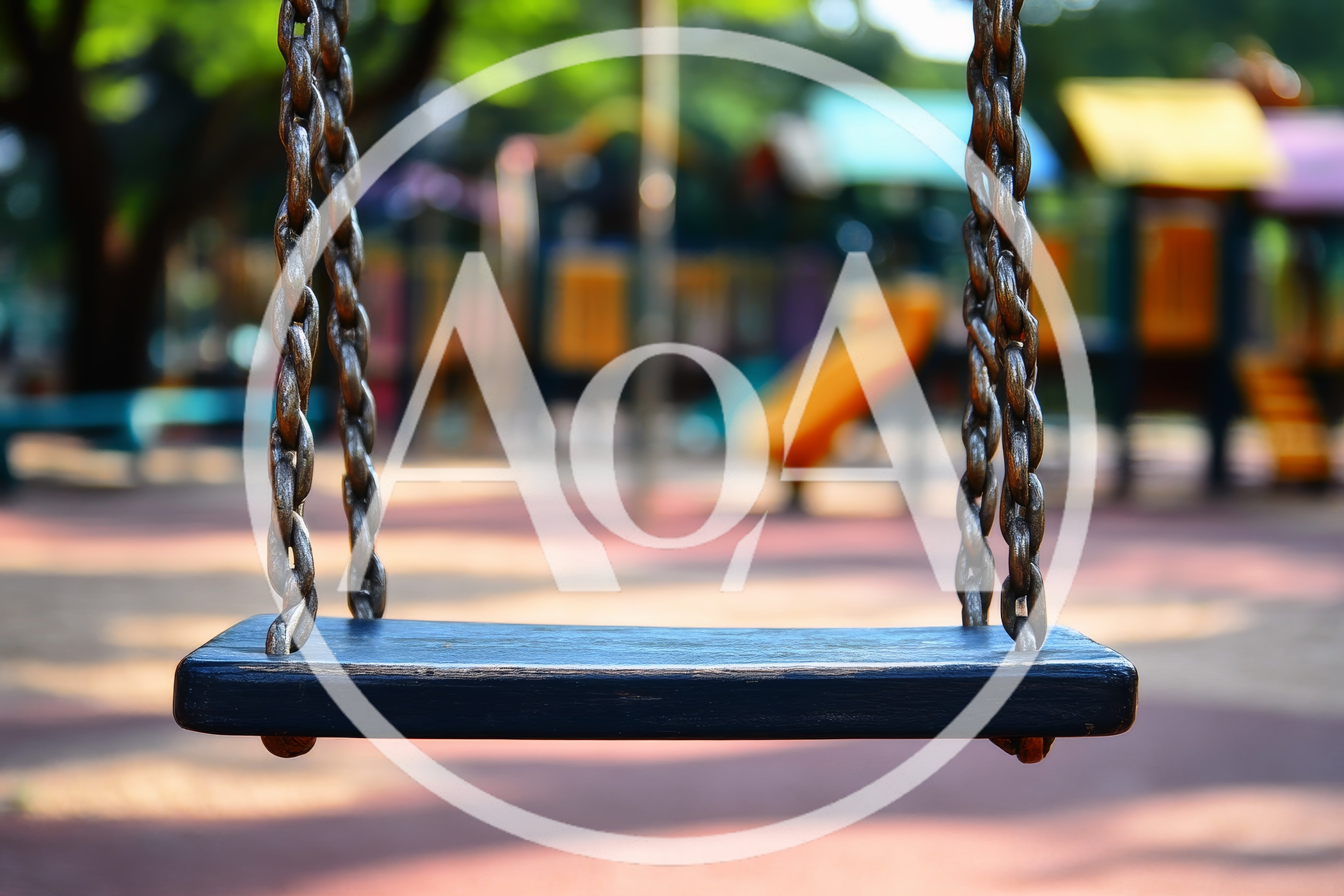 Empty Swing Set In A Public Playground